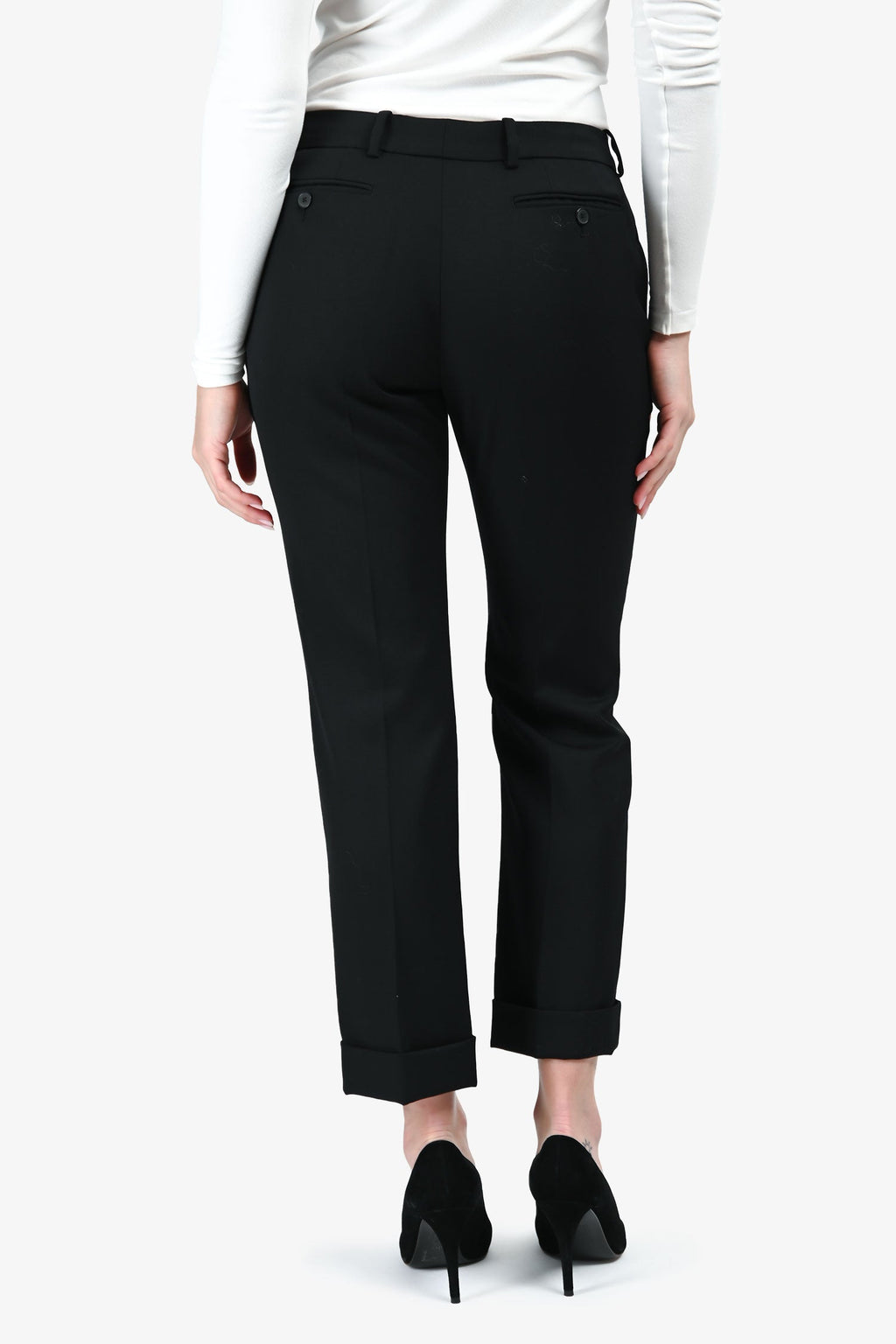 Alexander McQueen Black Wool Tailored Trousers Size 42