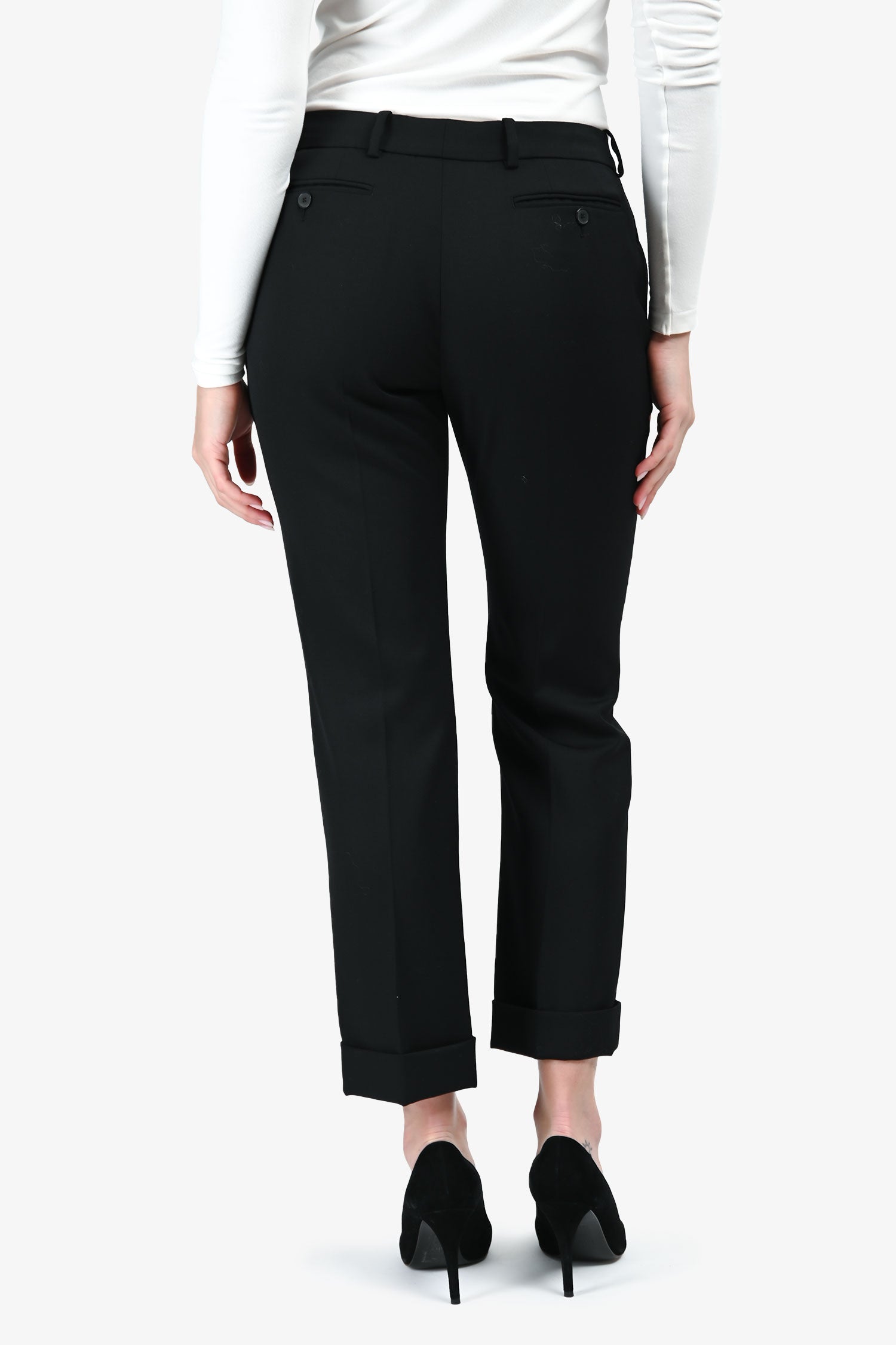 Alexander McQueen Black Wool Tailored Trousers Size 42