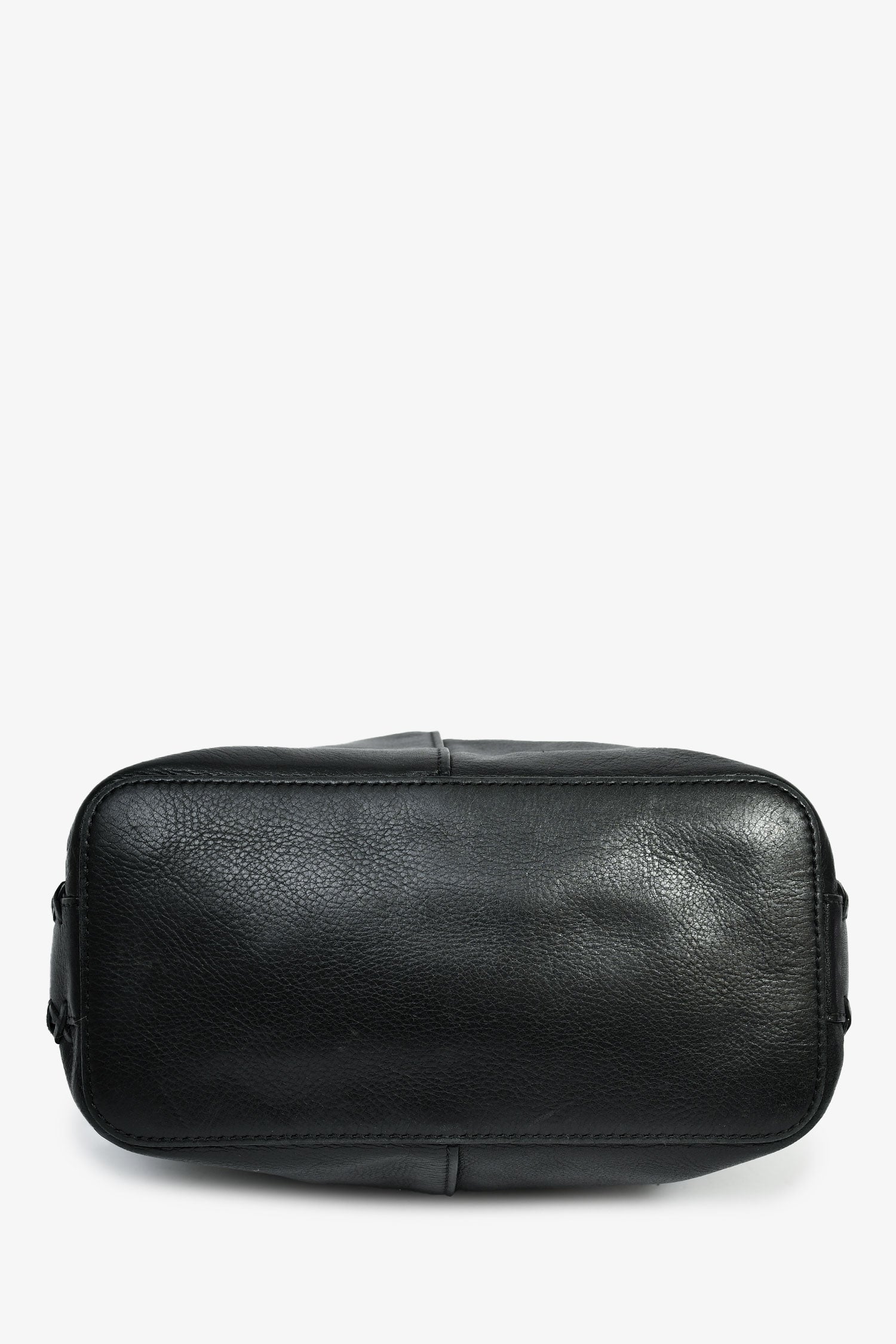 Chloe Black Leather Tassel Bucket Bag