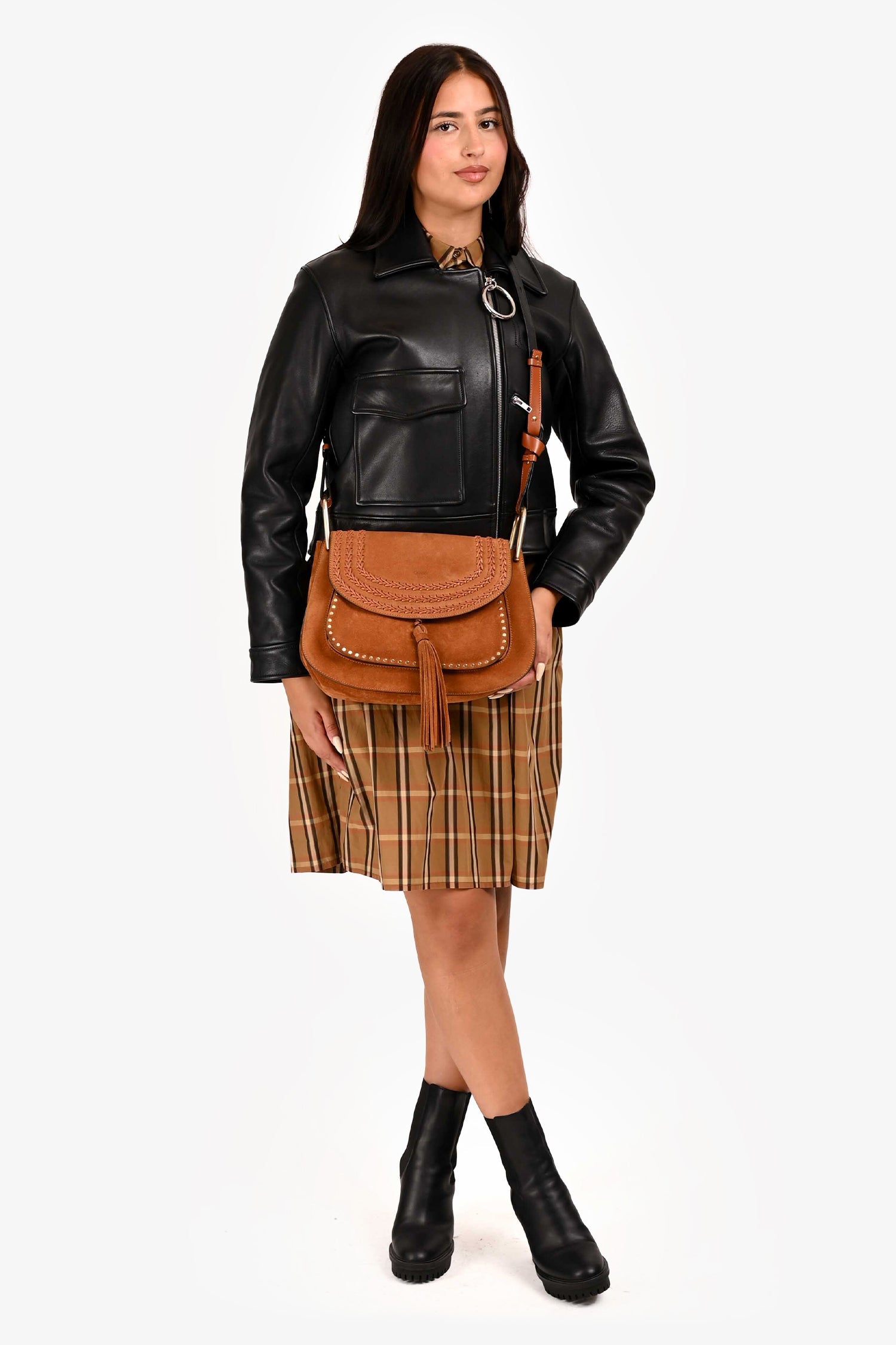 Chloe Brown Suede 'Hudson' Large Crossbody