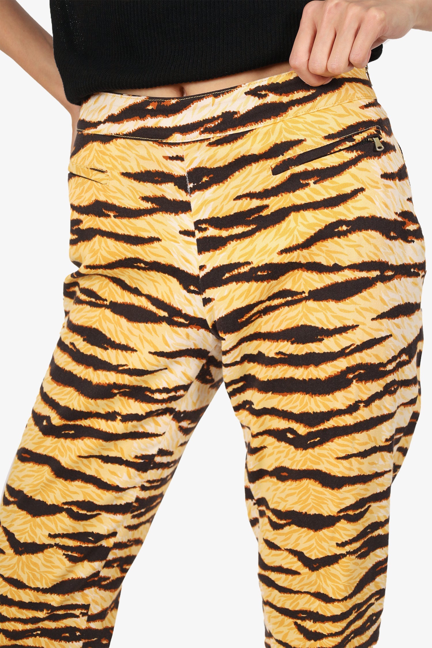 D&G Dolce & Gabbana Tiger Print Slim Leg High Waisted Pants Size 42