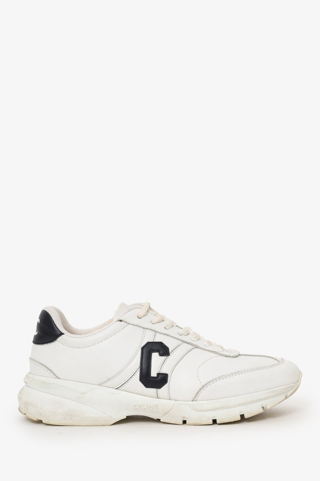 Celine White Leather Runner Cr-02 Low Lace-up Sneaker Size 38.5