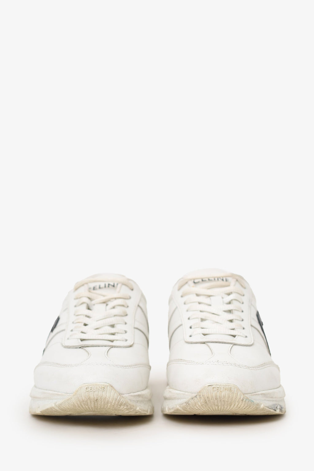 Celine White Leather Runner Cr-02 Low Lace-up Sneaker Size 38.5