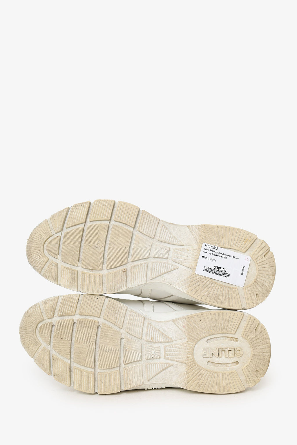 Celine White Leather Runner Cr-02 Low Lace-up Sneaker Size 38.5