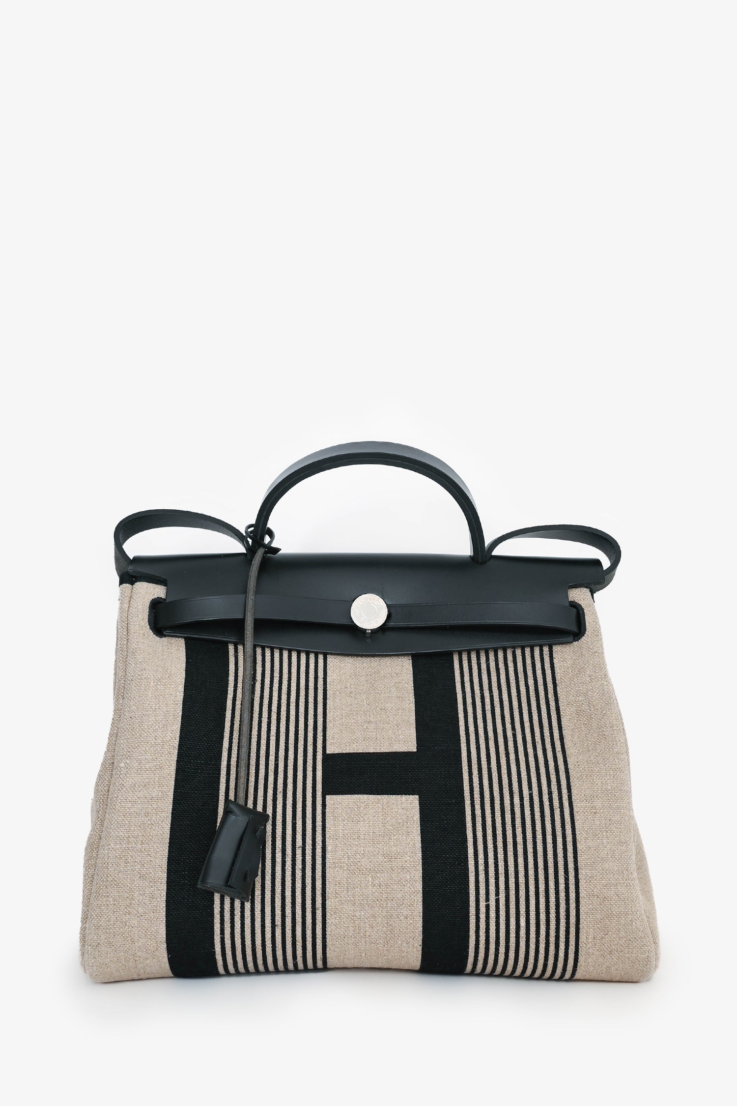 Hermès 2020 Cream/Black Toile H Vibration Herbag Zip 31 With Pouch
