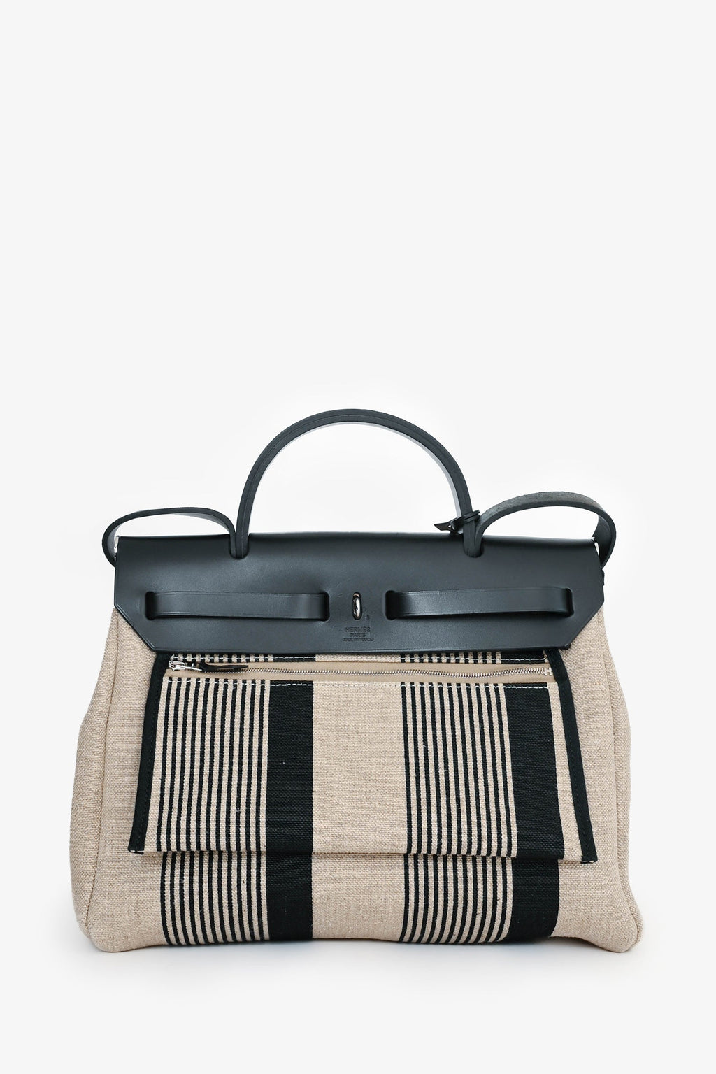 Hermès 2020 Cream/Black Toile H Vibration Herbag Zip 31 With Pouch