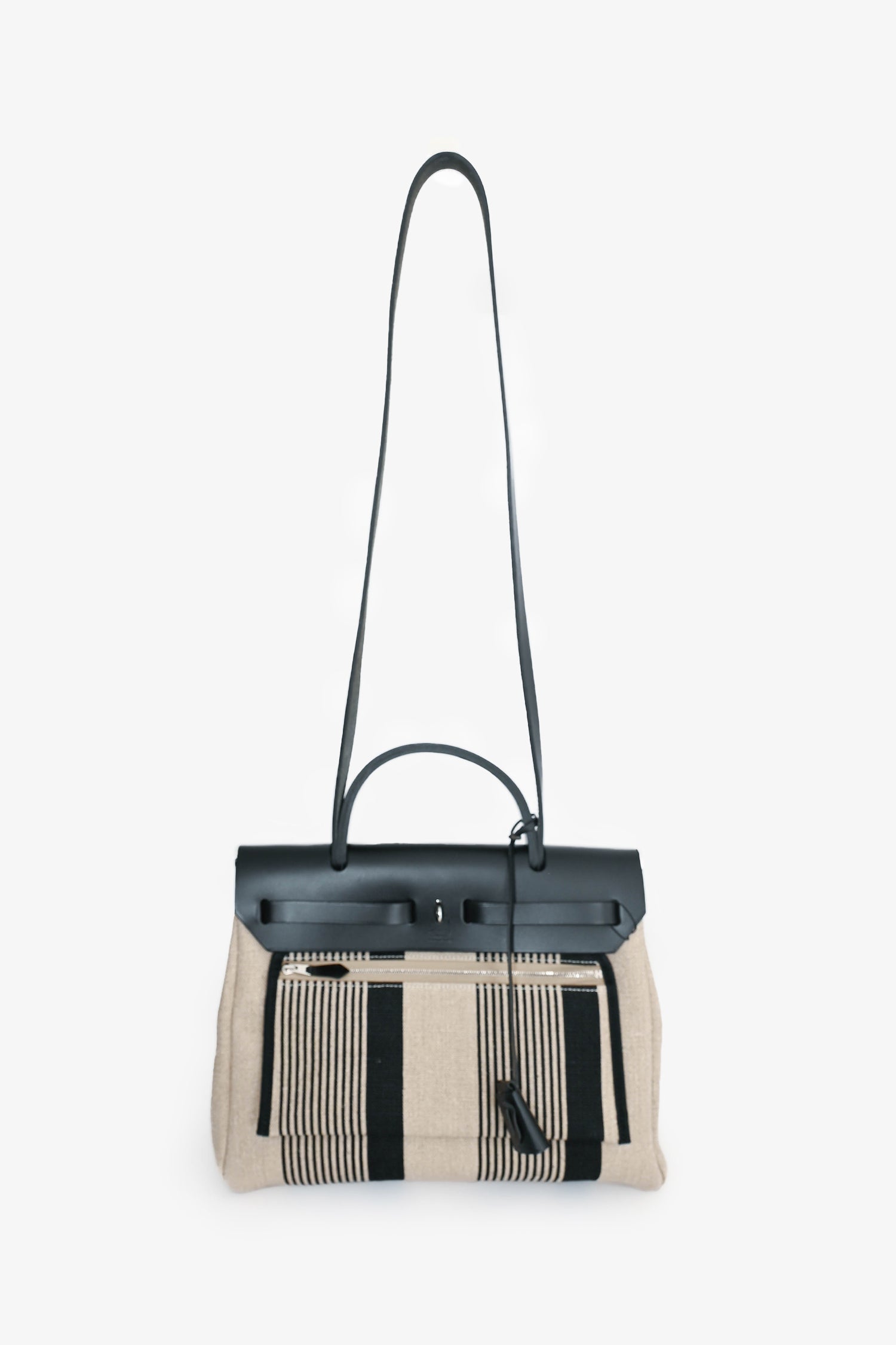 Hermès 2020 Cream/Black Toile H Vibration Herbag Zip 31 With Pouch