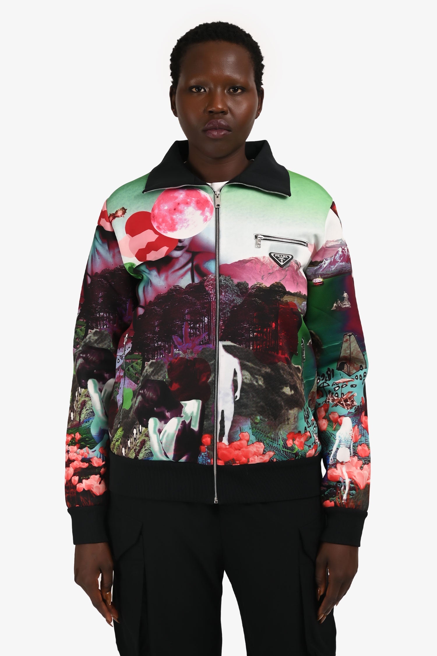 Prada 2018 Multicolour Psychedelic Track Jacket Size L