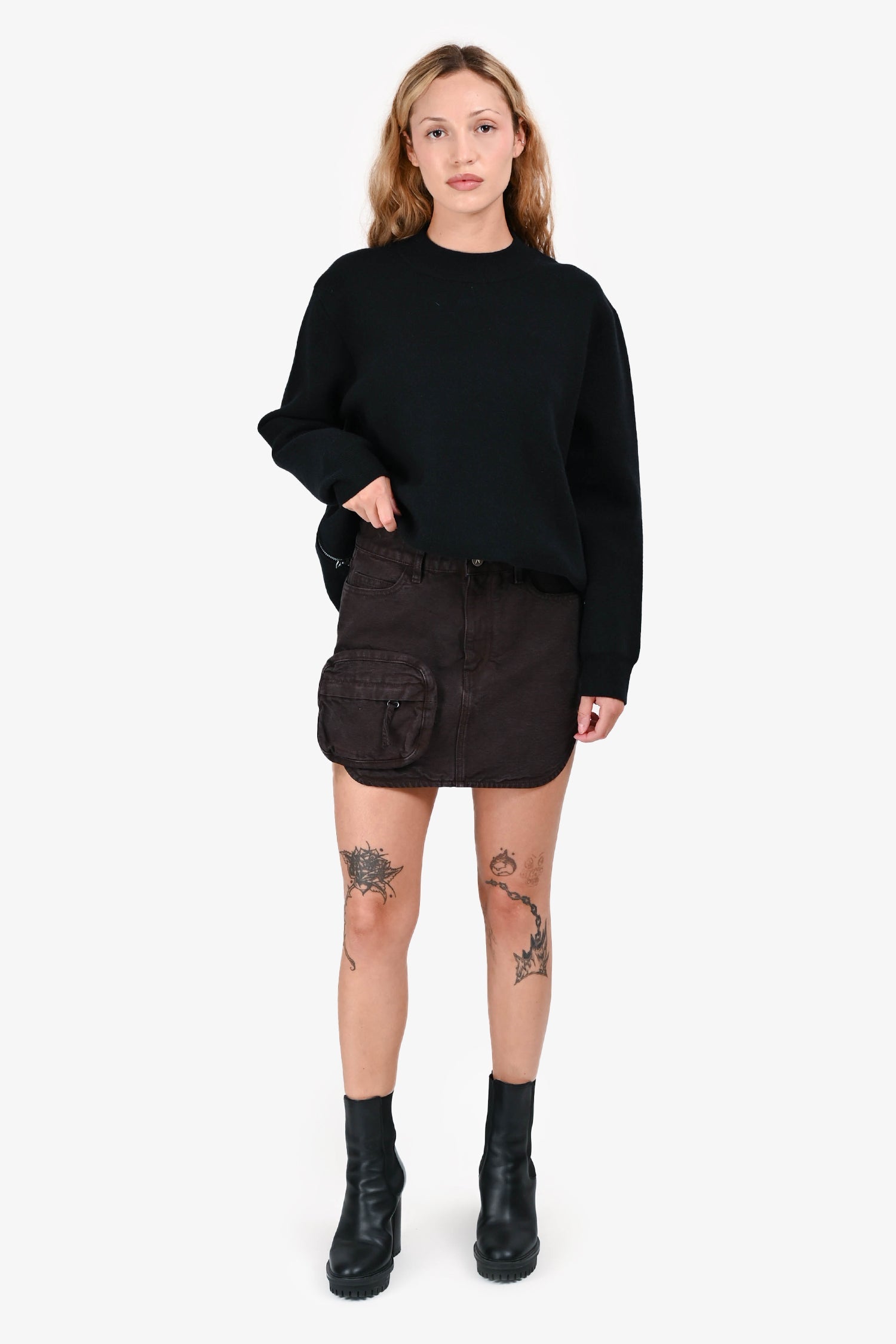 The Attico Brown Denim Mini Skirt Size 26