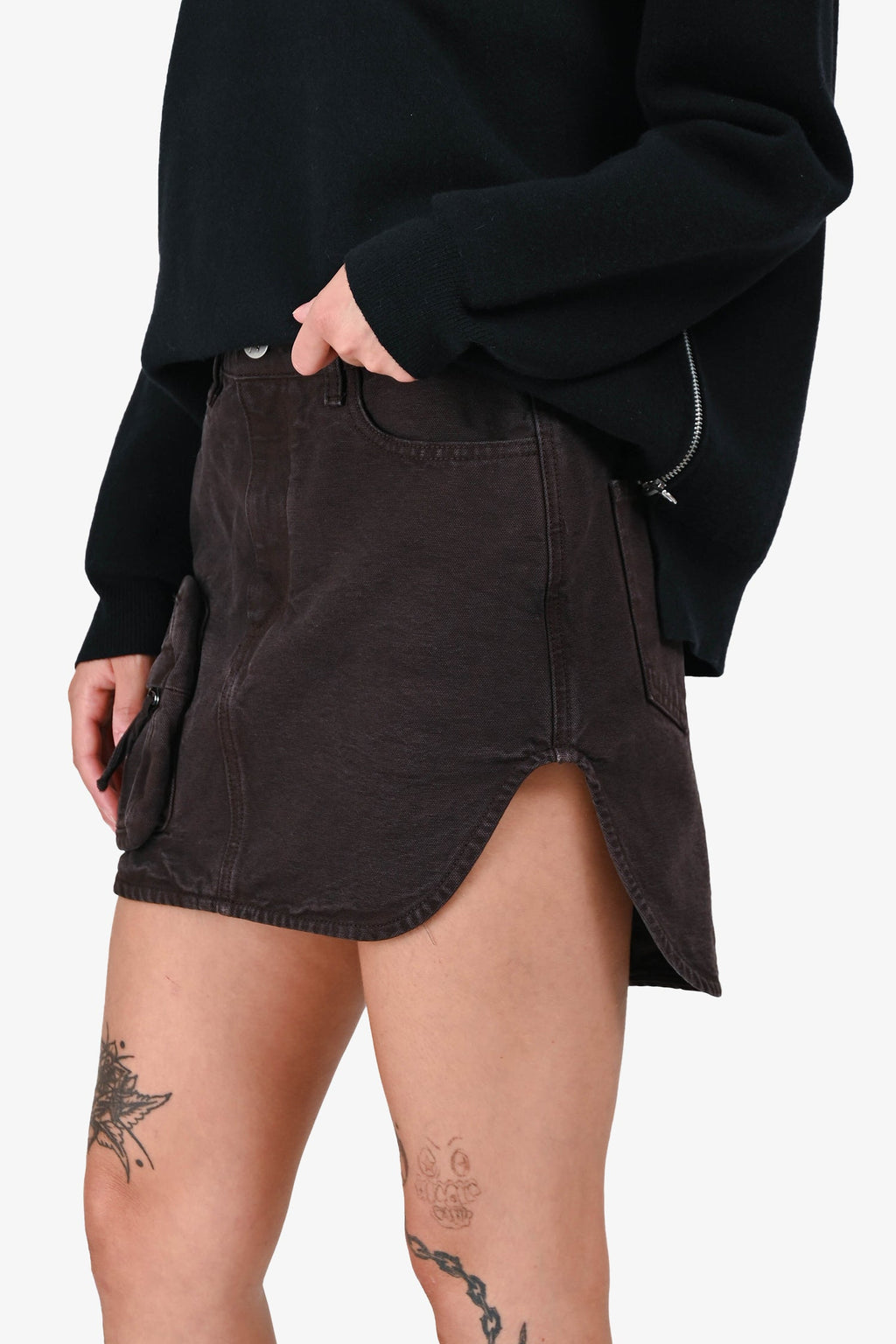 The Attico Brown Denim Mini Skirt Size 26