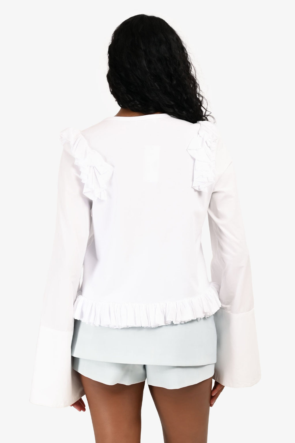 Opening Ceremony White Cotton Ruffle Shirt Size S