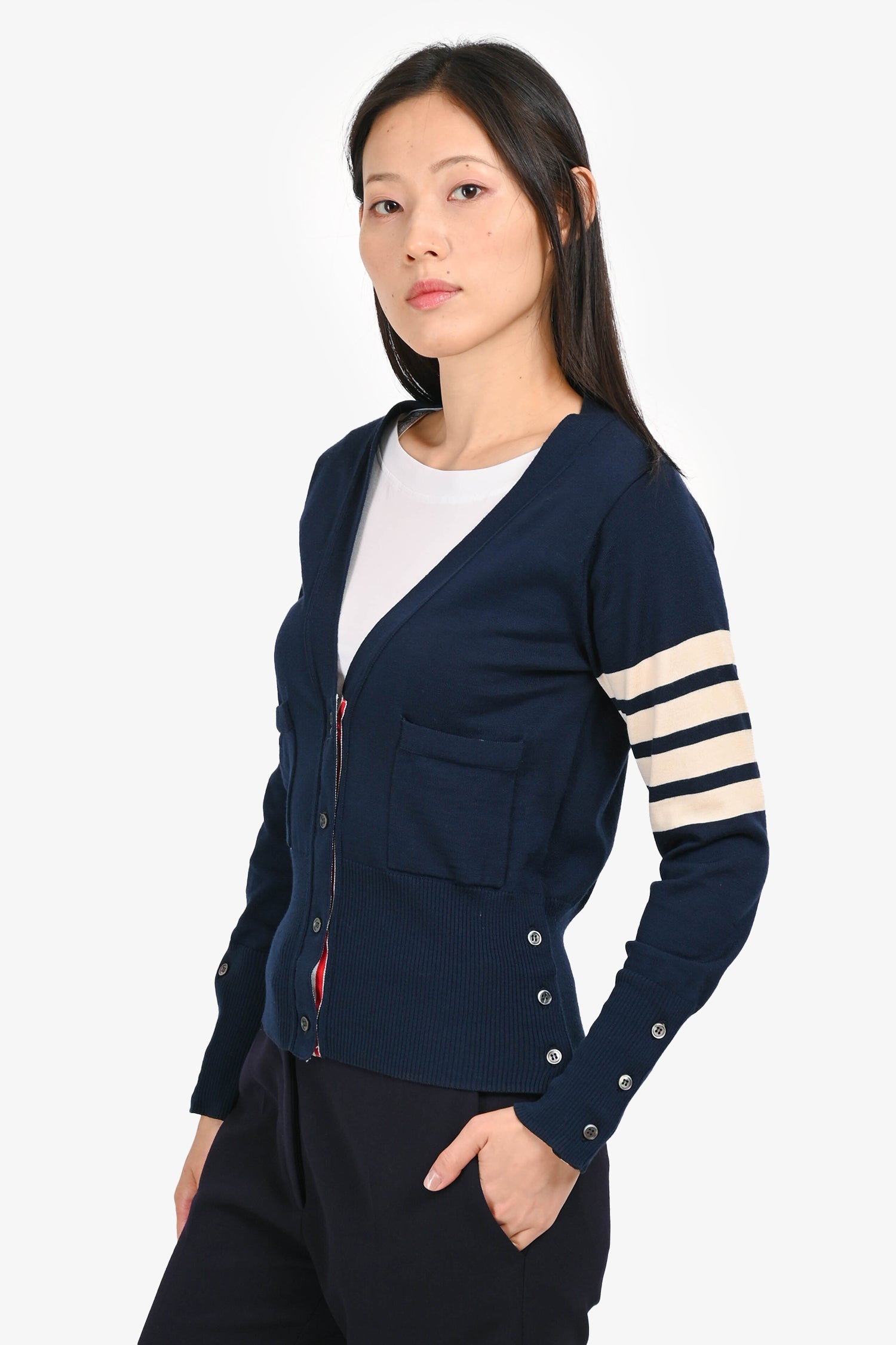 Thom Browne Navy Striped igan Size 1