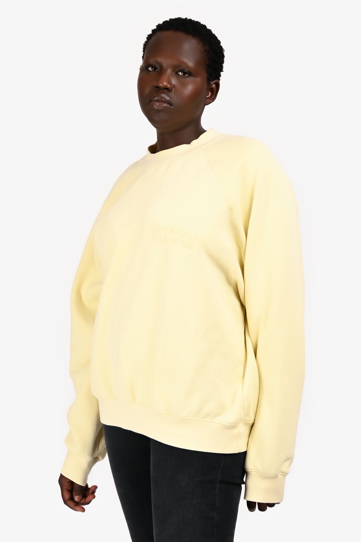 Fear Of God Essentials Yellow Logo Sweater Size M
