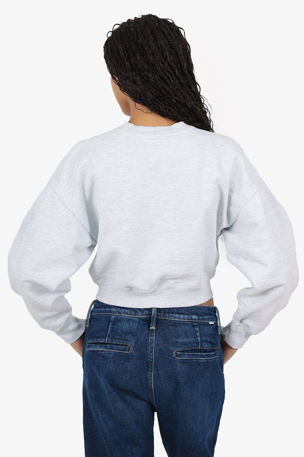 Recto Grey Cropped Logo Sweater Size S