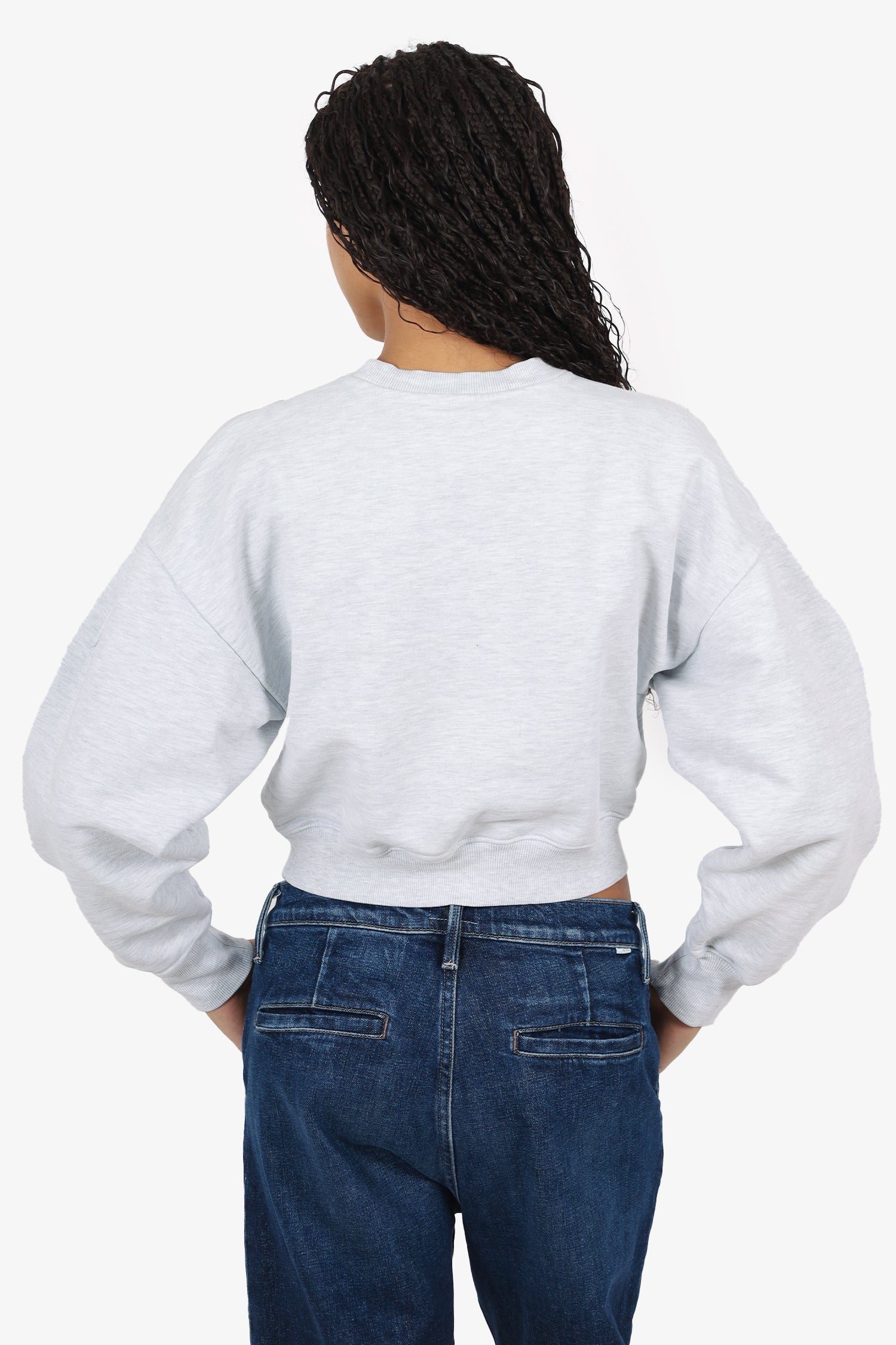 Recto Grey Cropped Logo Sweater Size S