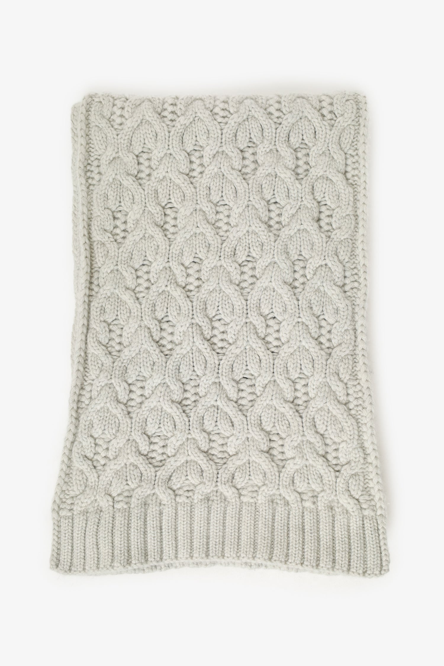 Loro Piana Grey Baby Cashmere Knitted Scarf