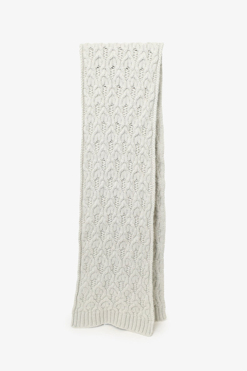 Loro Piana Grey Baby Cashmere Knitted Scarf