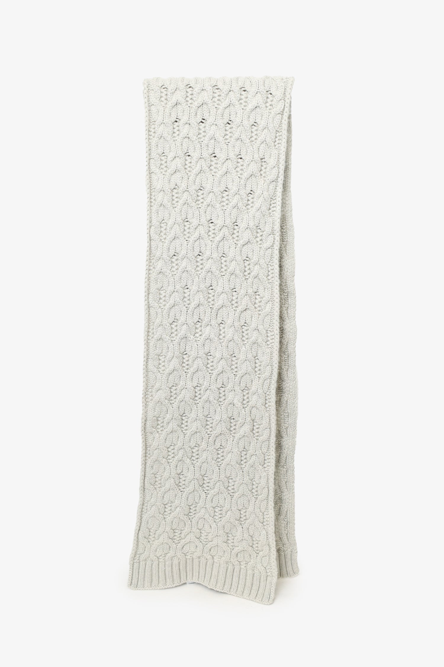 Loro Piana Grey Baby Cashmere Knitted Scarf