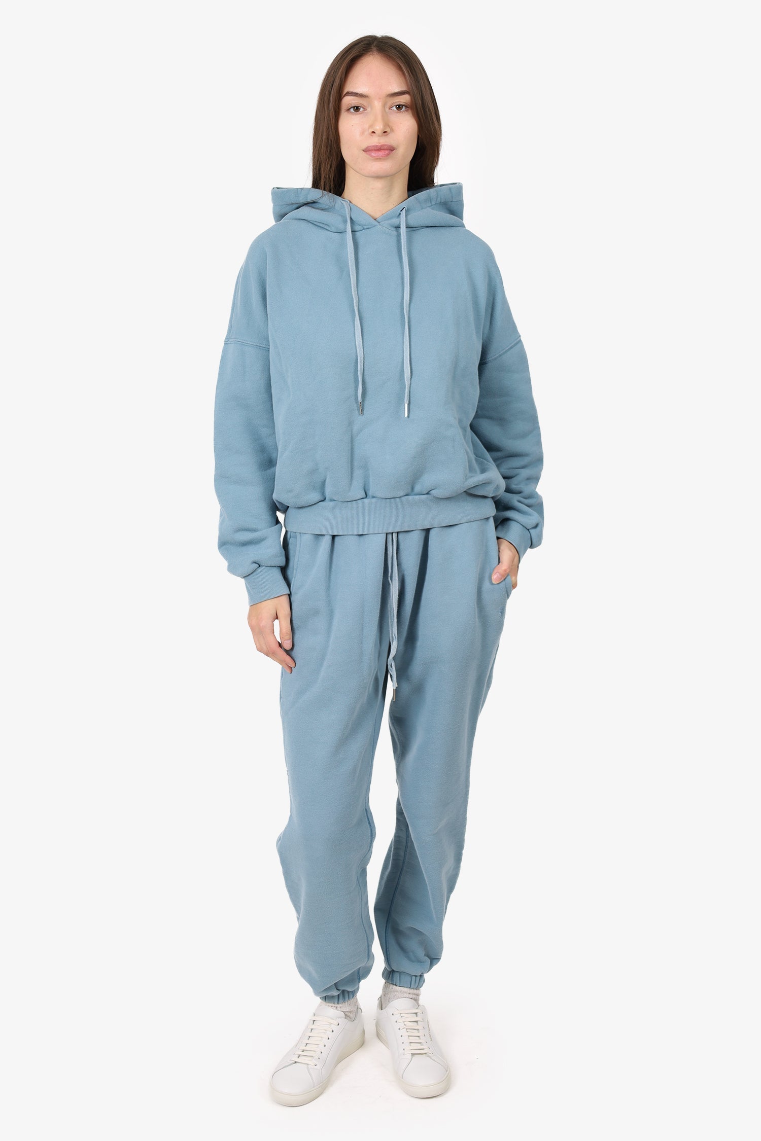 The Frankie Shop Teal Copped Hoodie + Track Pants Size S