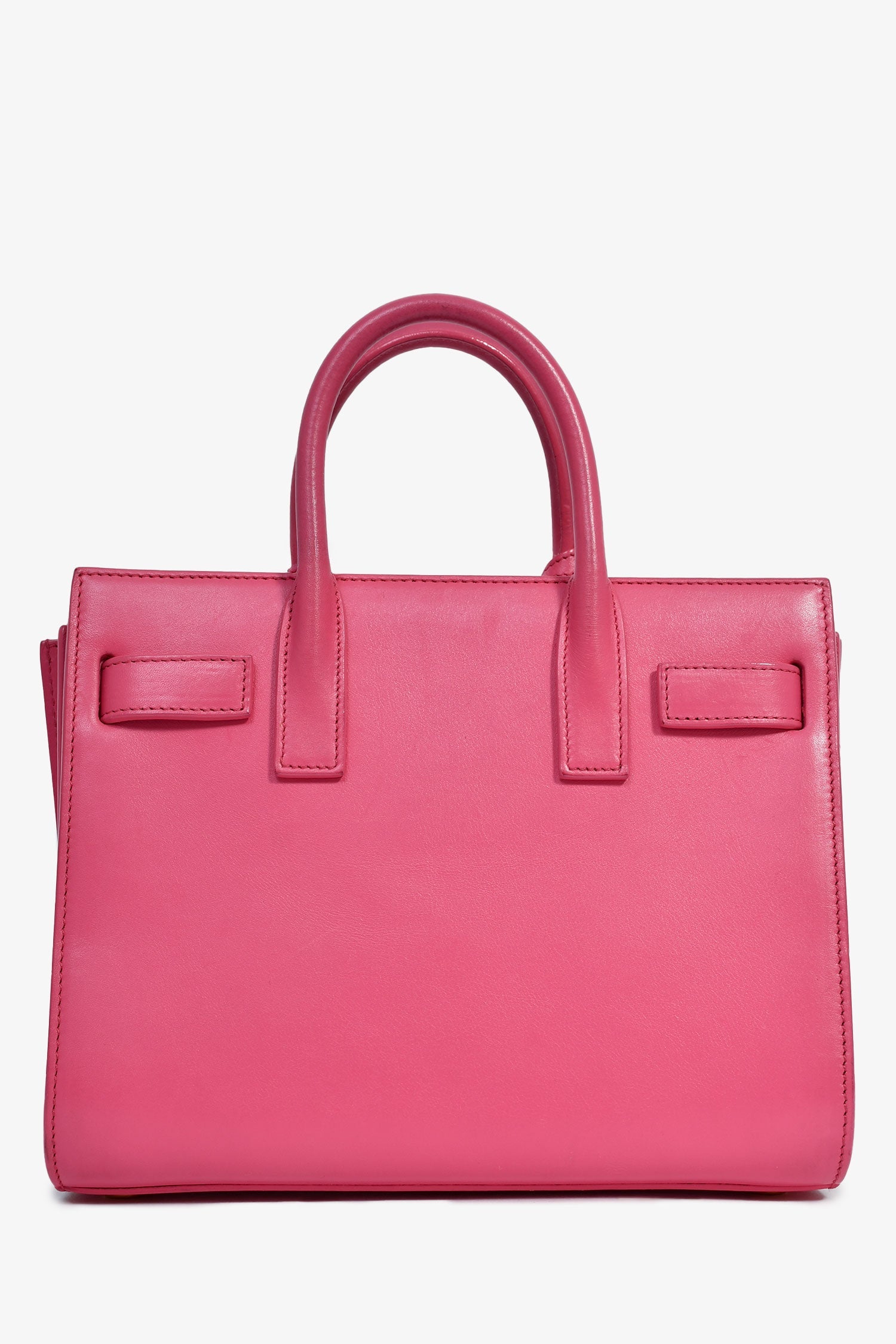 Saint Laurent Pink Leather Nano Sac de Jour Top Handle with Strap