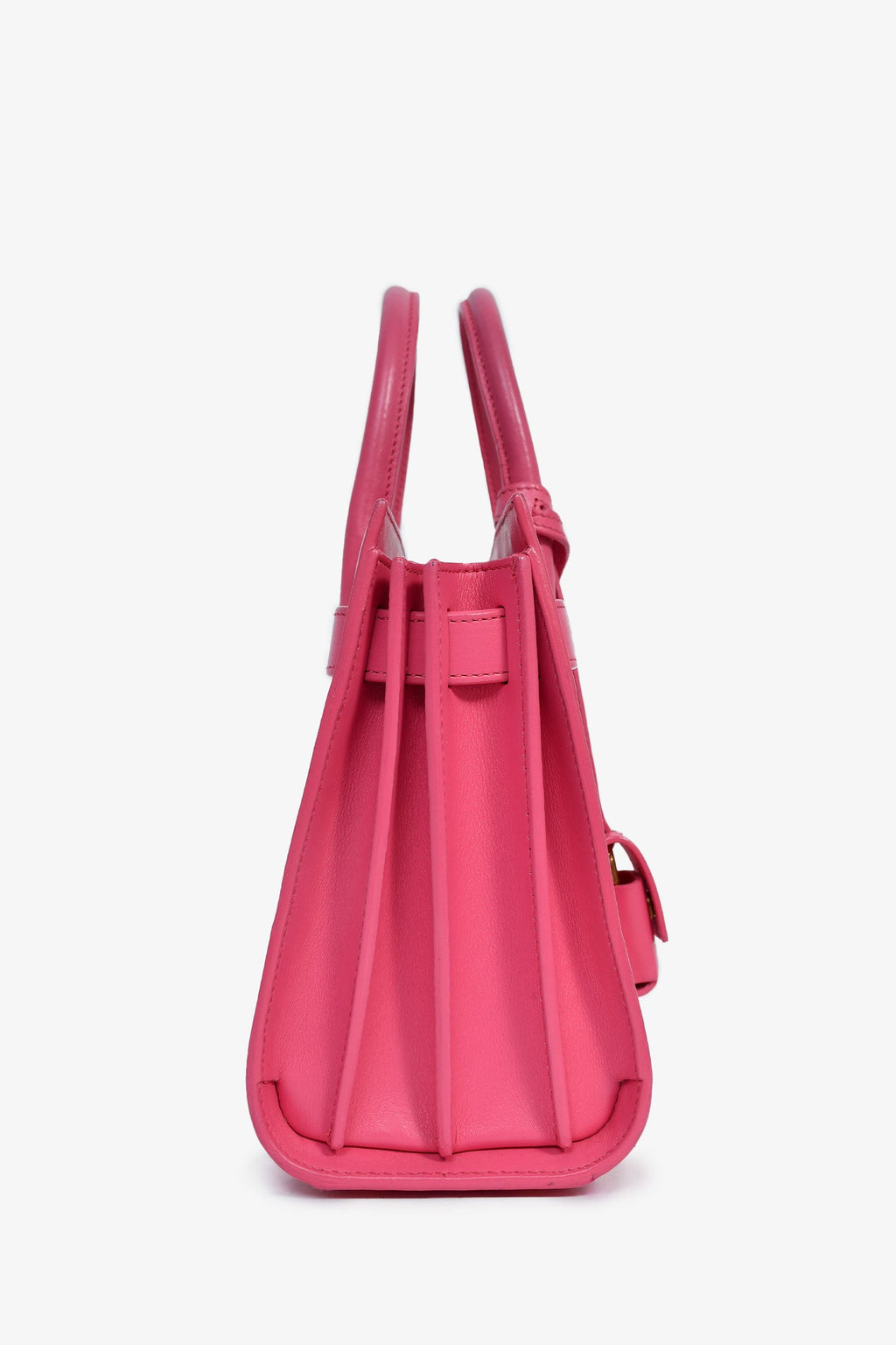 Saint Laurent Pink Leather Nano Sac de Jour Top Handle with Strap