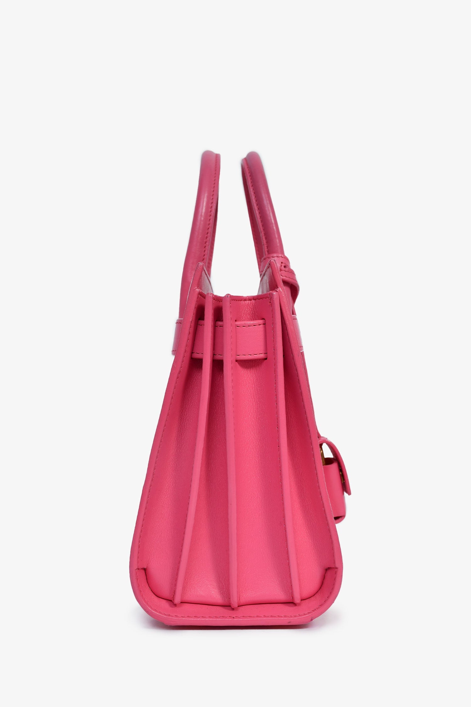 Saint Laurent Pink Leather Nano Sac de Jour Top Handle with Strap