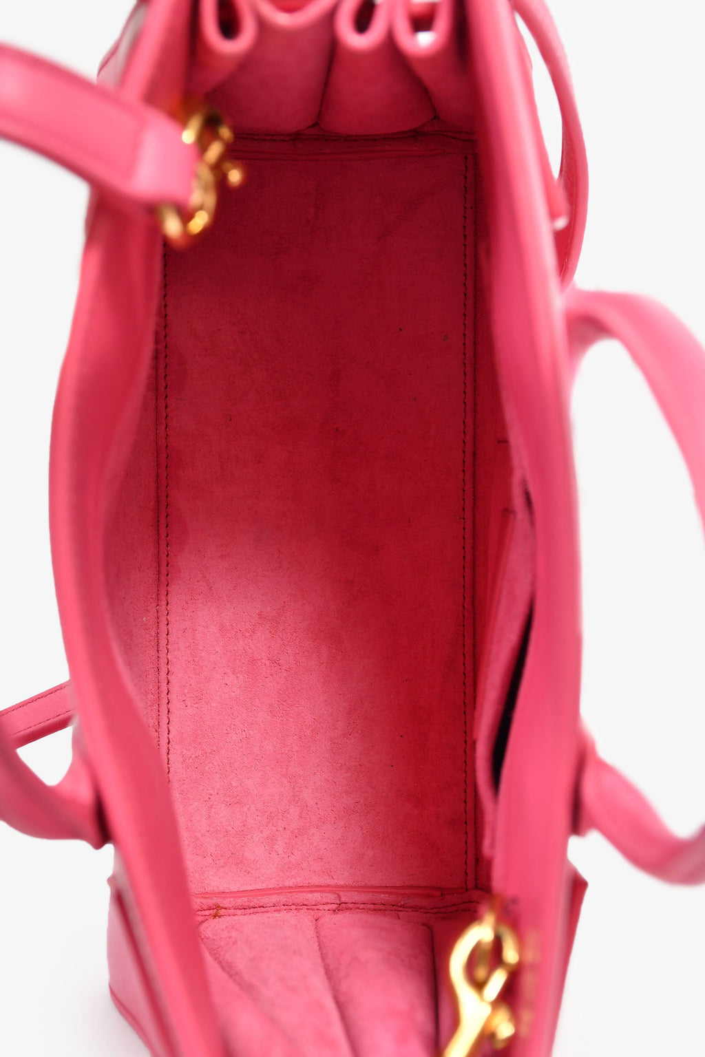 Saint Laurent Pink Leather Nano Sac de Jour Top Handle with Strap