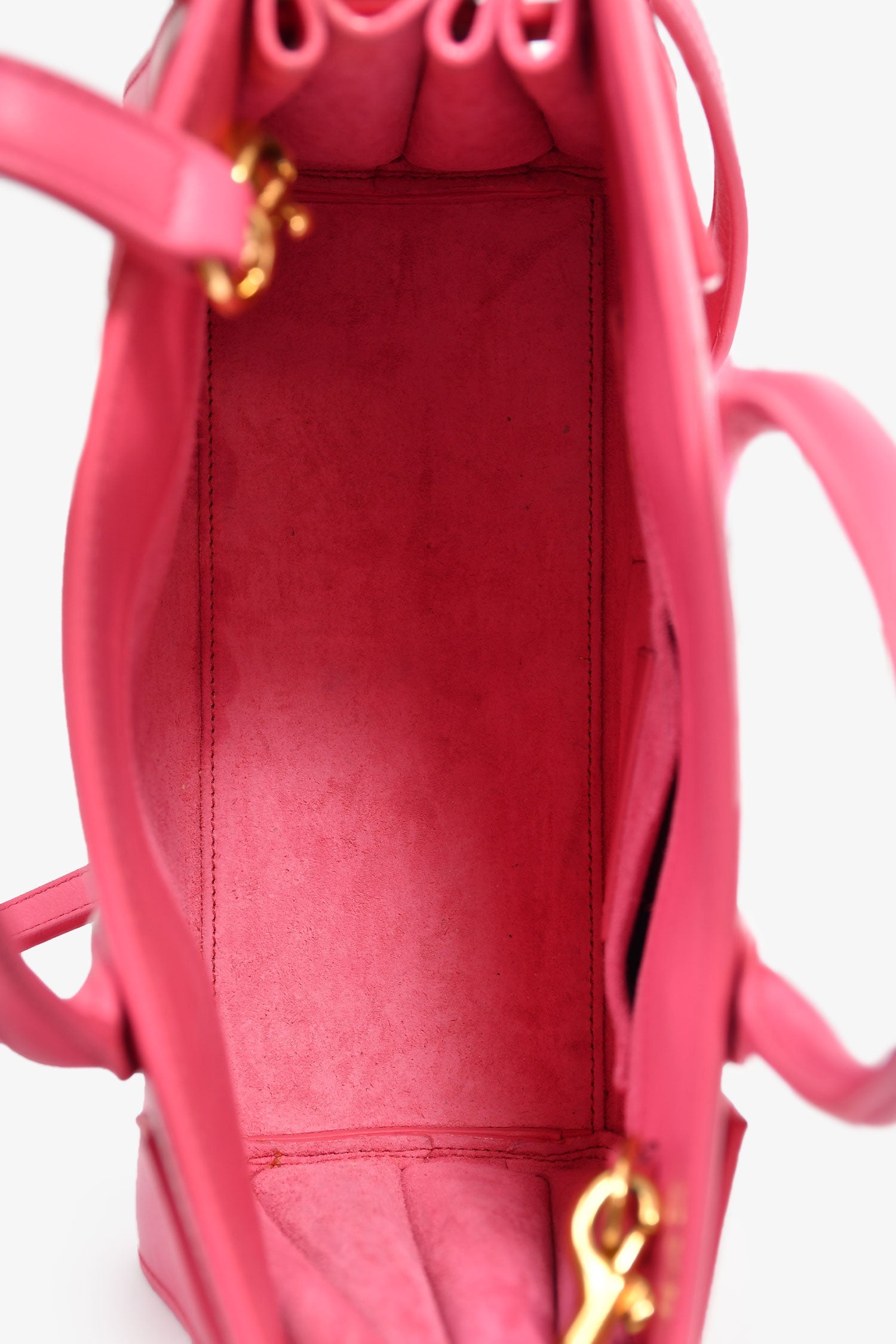 Saint Laurent Pink Leather Nano Sac de Jour Top Handle with Strap