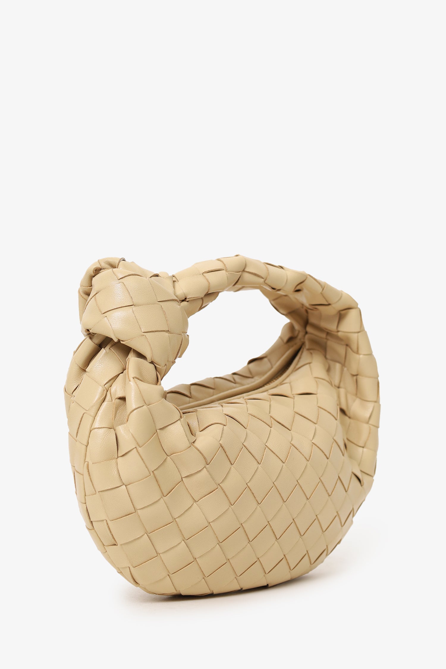 Bottega Veneta Beige Intrecciato Leather Mini Jodie