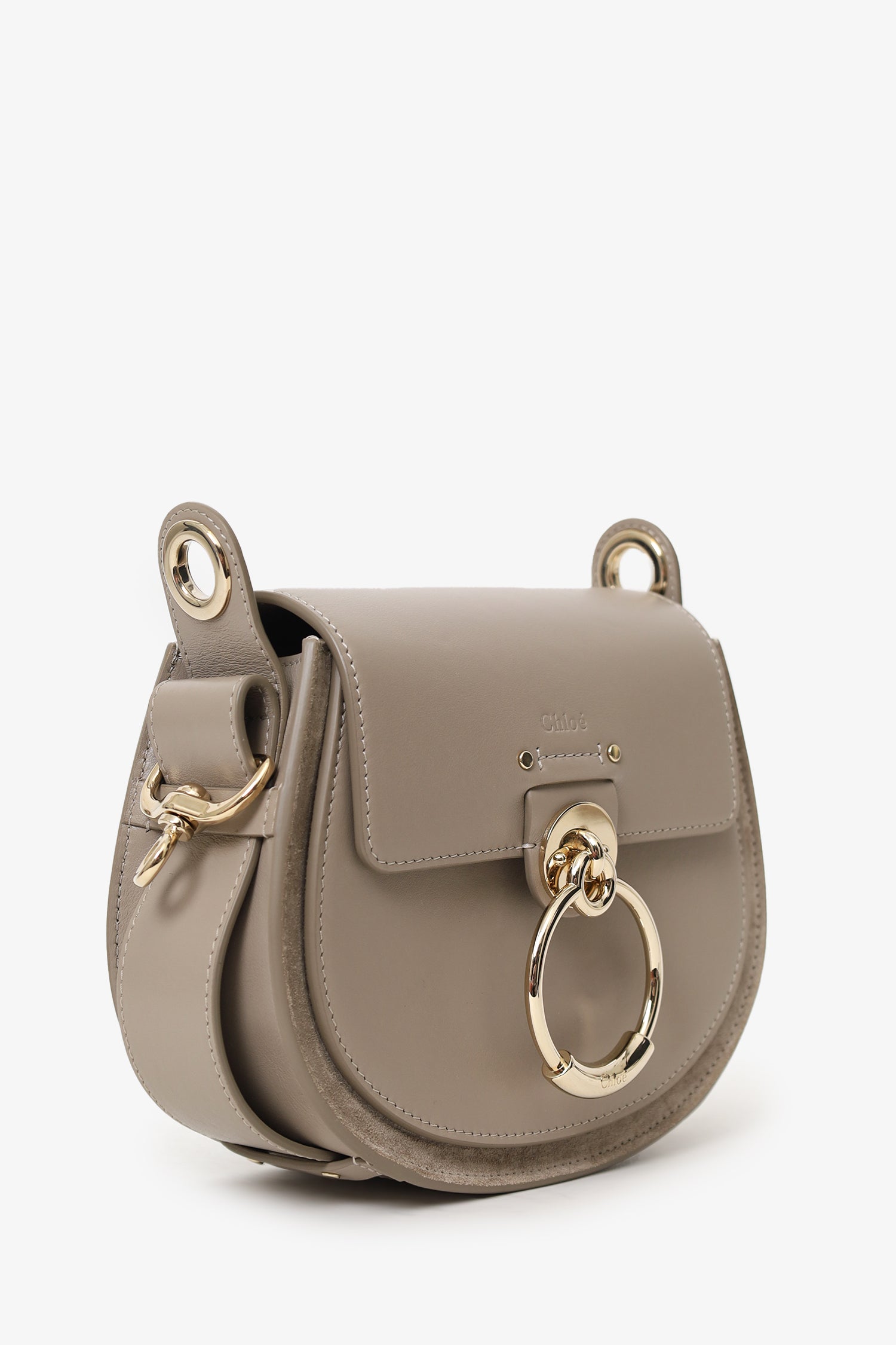 Chloé Taupe Leather Tess Small Shoulder Bag