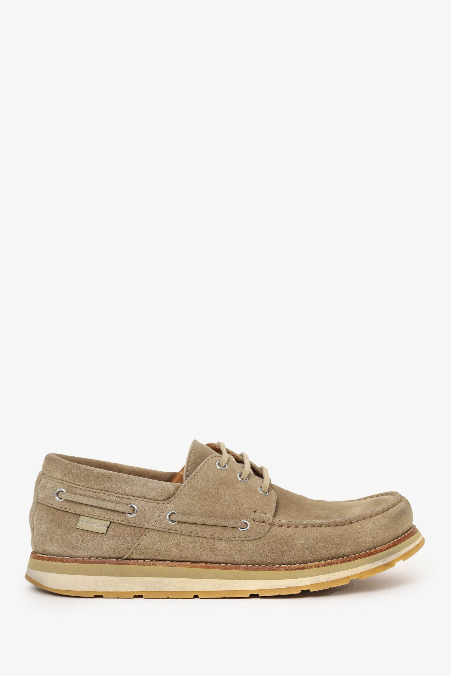 Louis Vuitton Taupe Suede Boat Shoes Size 8.5 Mens