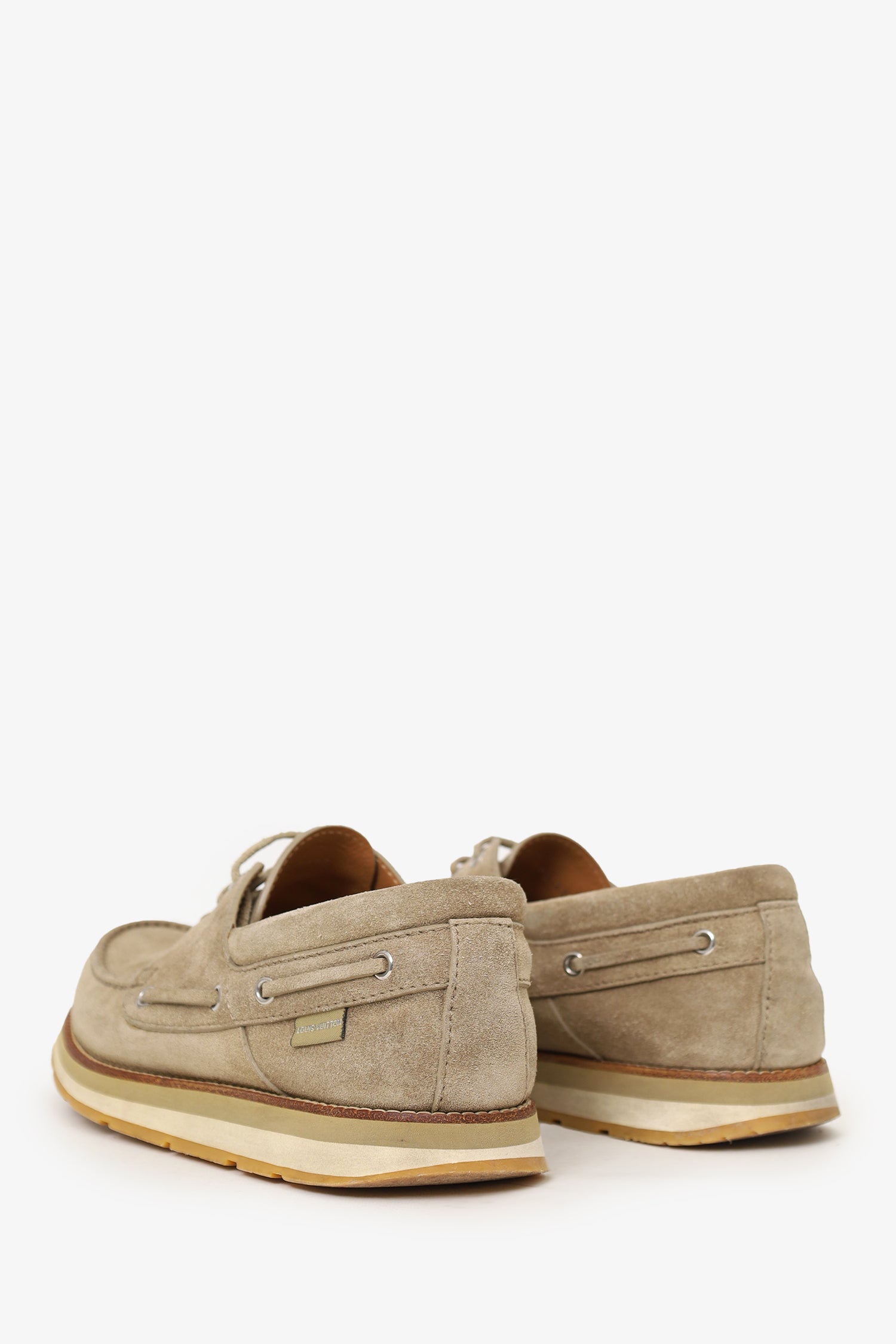 Louis Vuitton Taupe Suede Boat Shoes Size 8.5 Mens