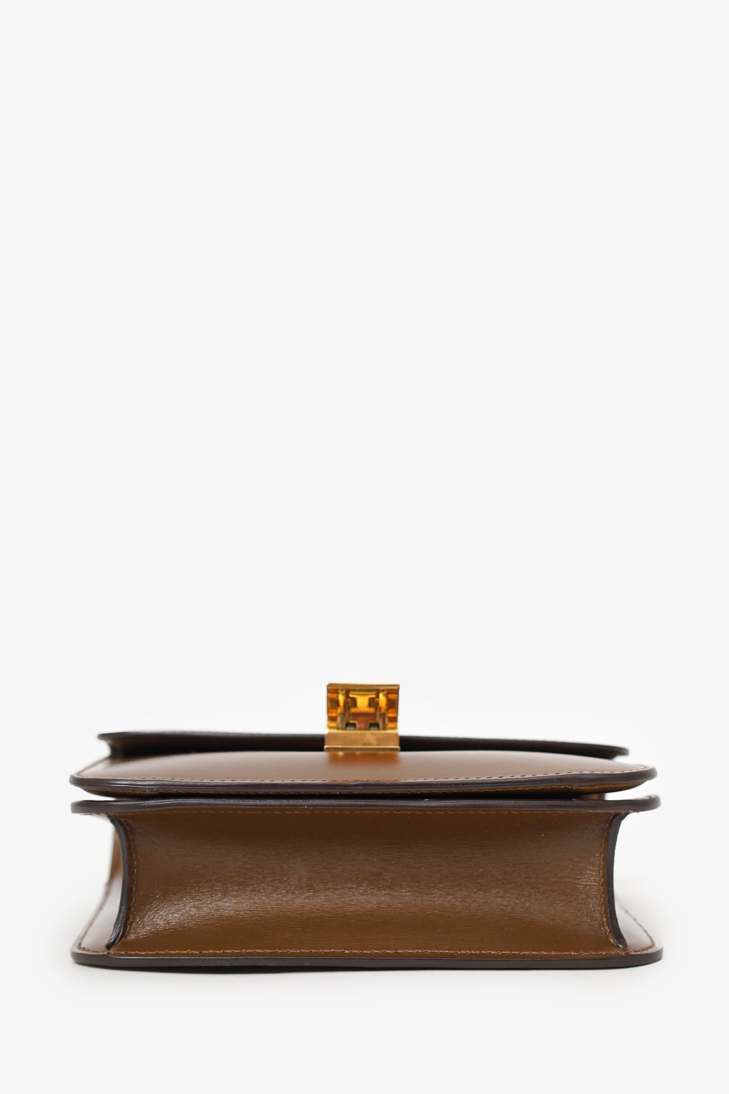 Celine Brown Leather Small Box Crossbody Bag