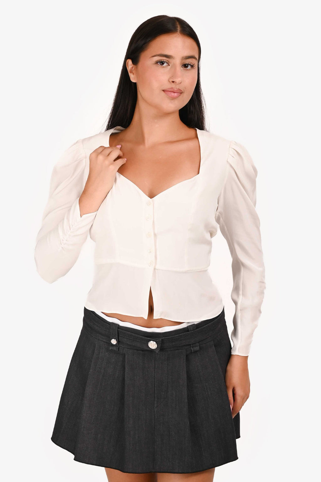 Frame White Buttoned Silk Blouse Size XS