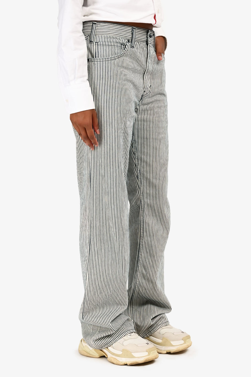 Nili Lotan Navy/White Striped 'Mitchells' Pants Size 25