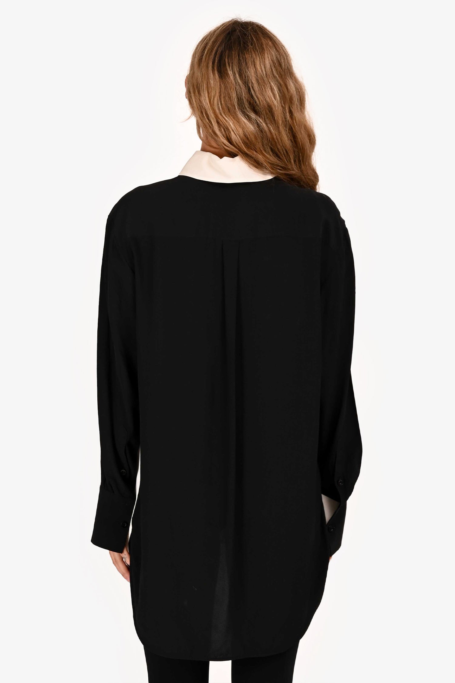 Givenchy Black/White Silk Button Down Logo Shirt Size 36