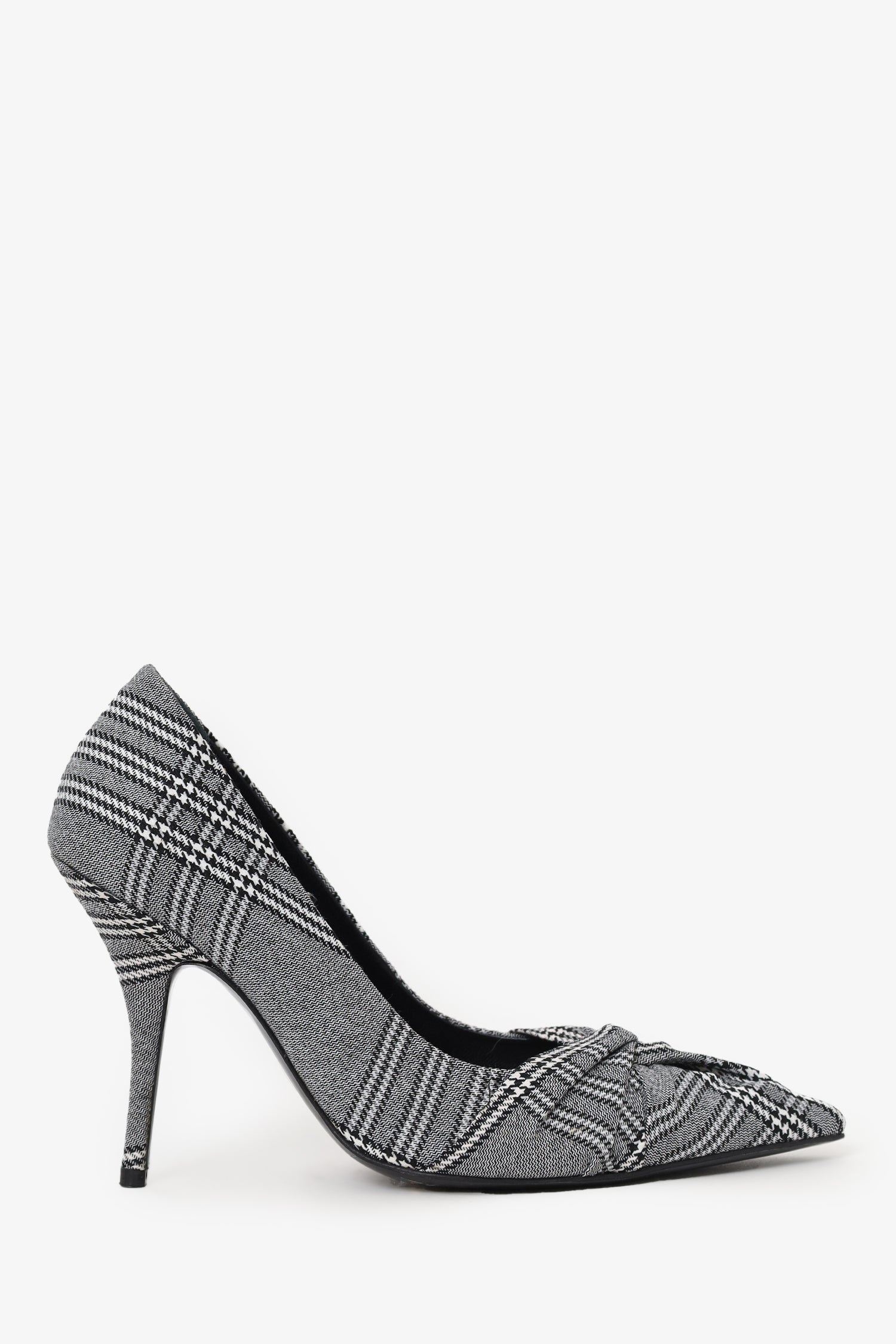 Maje Black/White Plaid Twisted Heels Size 40