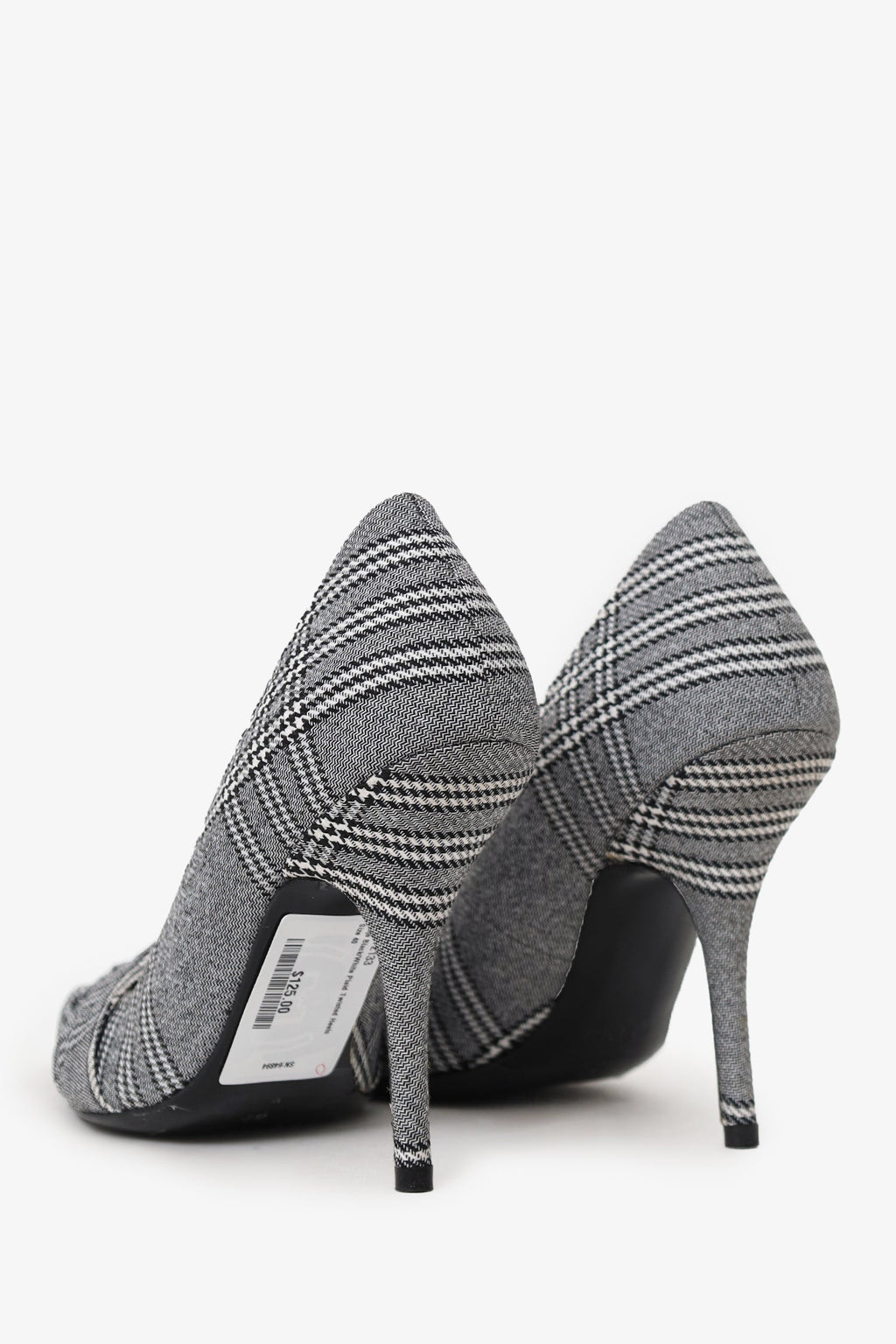 Maje Black/White Plaid Twisted Heels Size 40