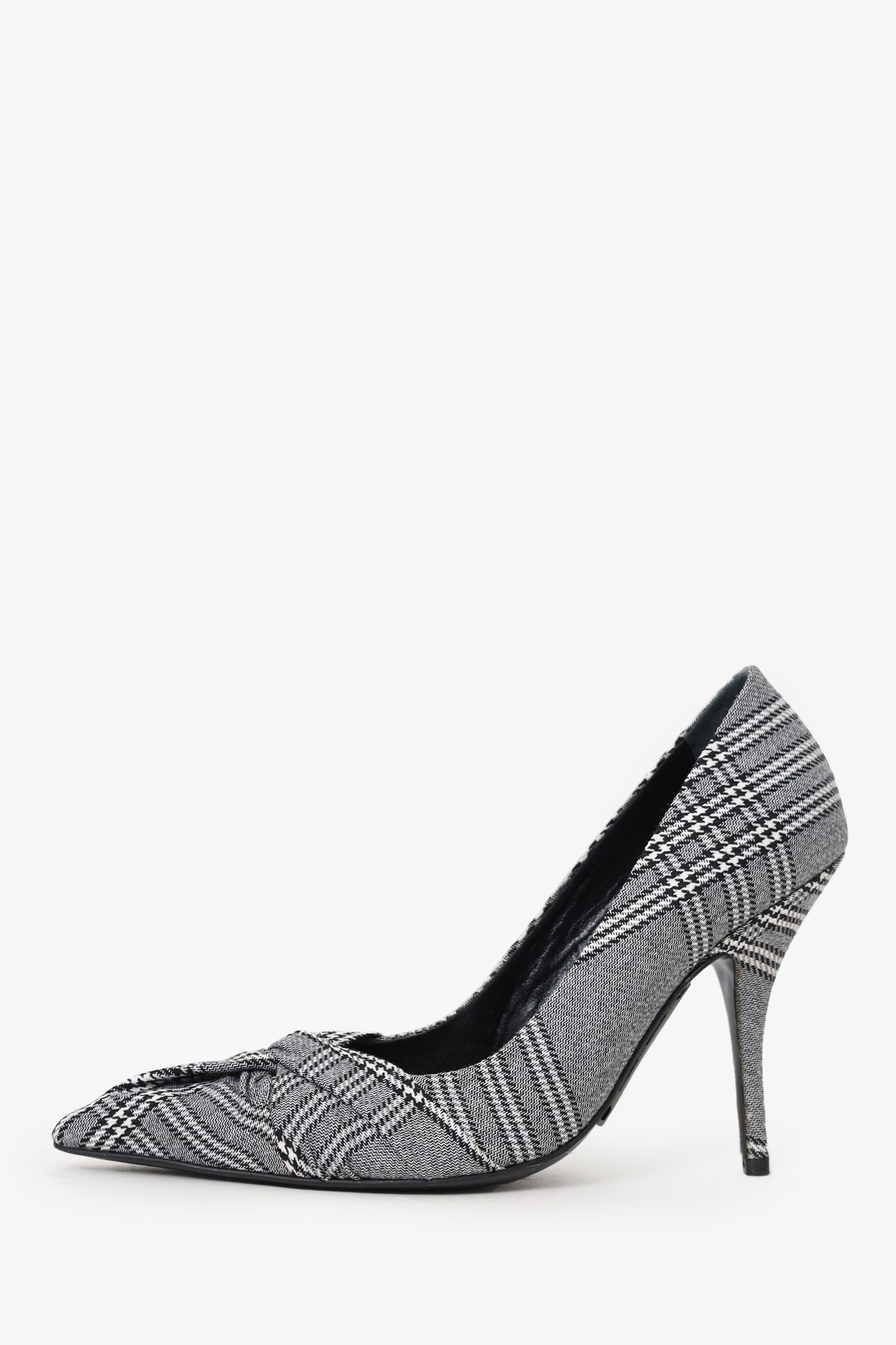 Maje Black/White Plaid Twisted Heels Size 40