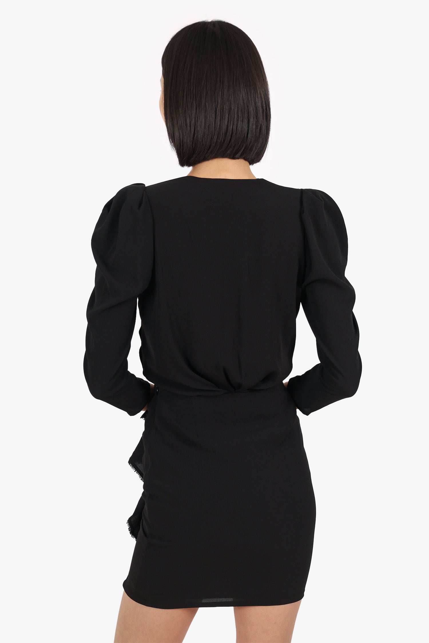 Ba&sh Black Melinda Ruffled Mini Dress Size 0