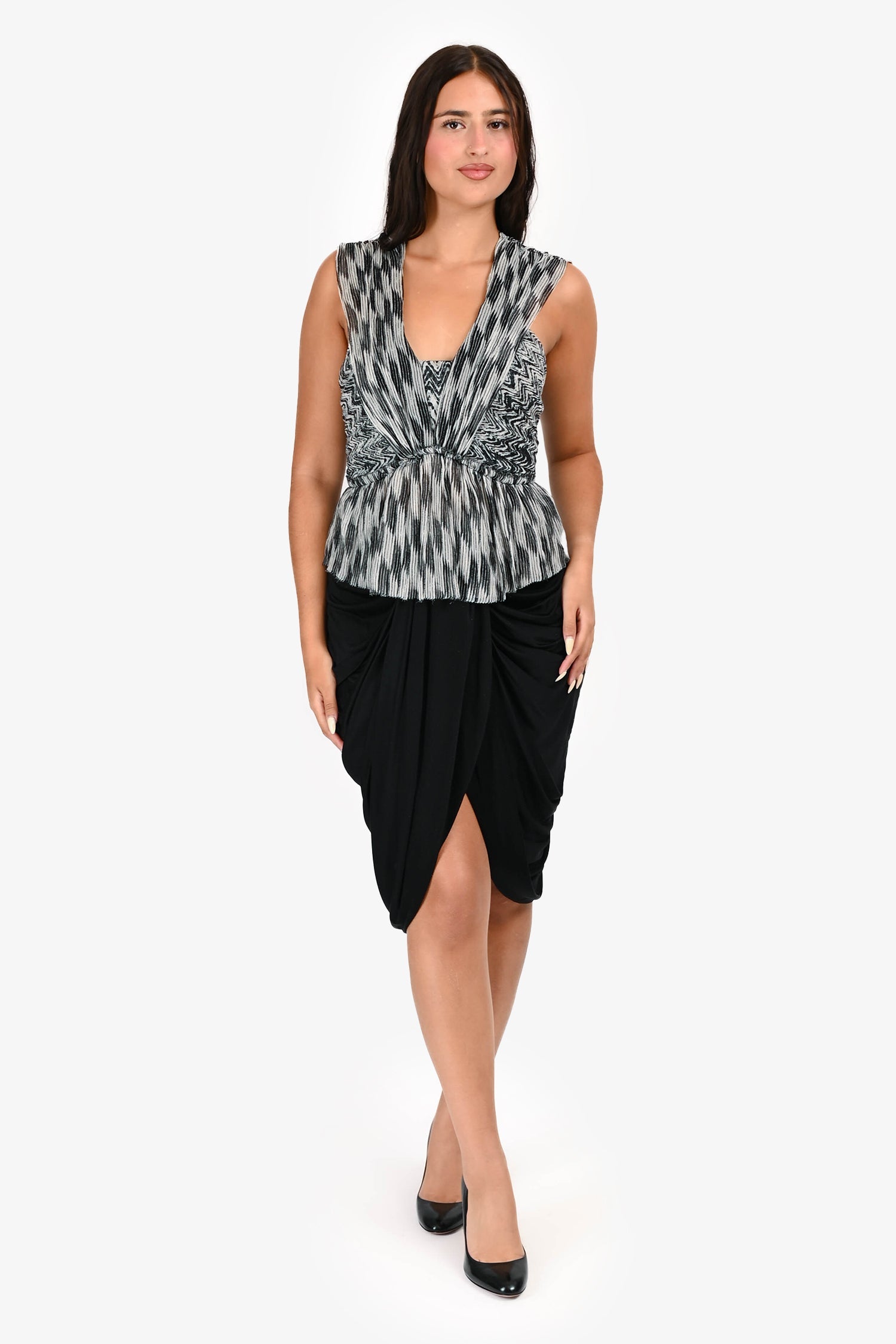 Isabel Marant Black Slinky Midi Skirt Size 40
