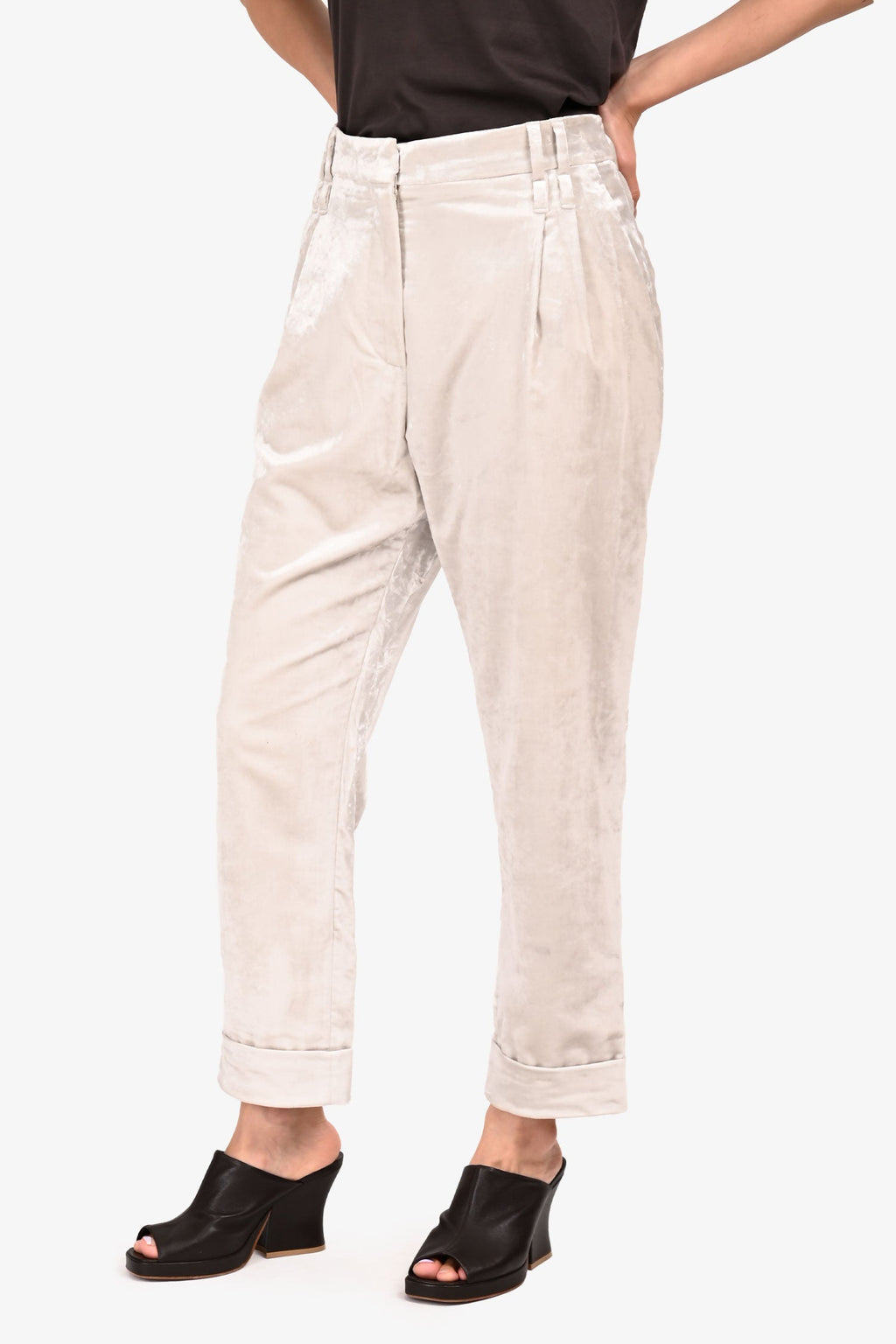 Brunello Cucinell Grey Velvet Trousers Size 6