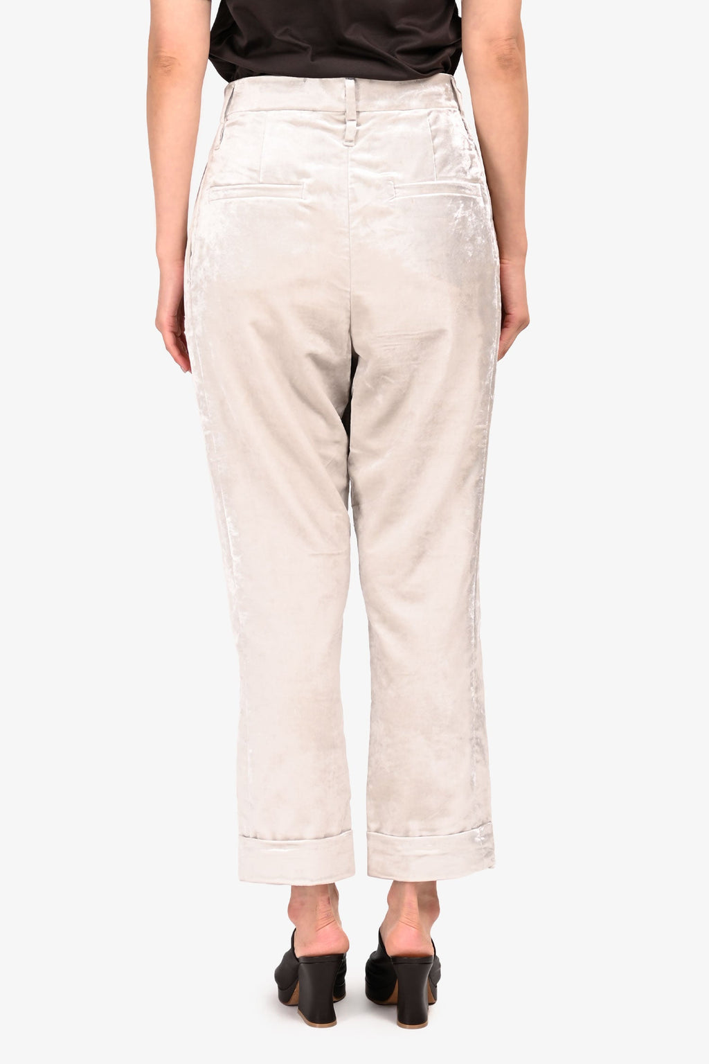 Brunello Cucinell Grey Velvet Trousers Size 6