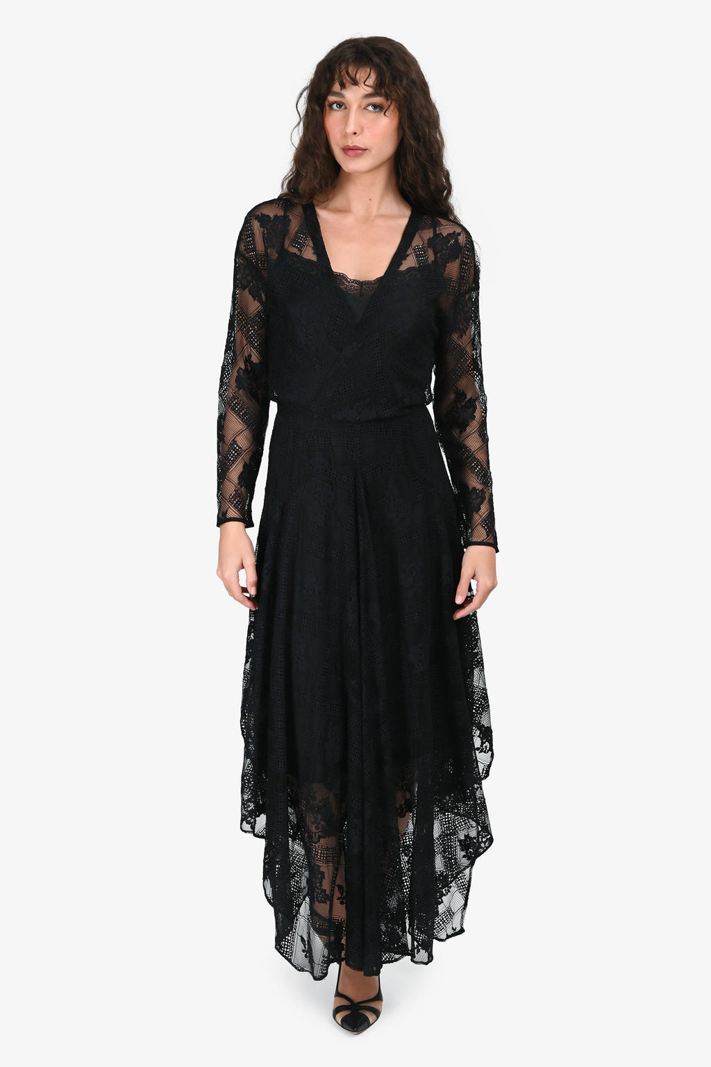 Maje Black Lace Overlay Dress Size 2