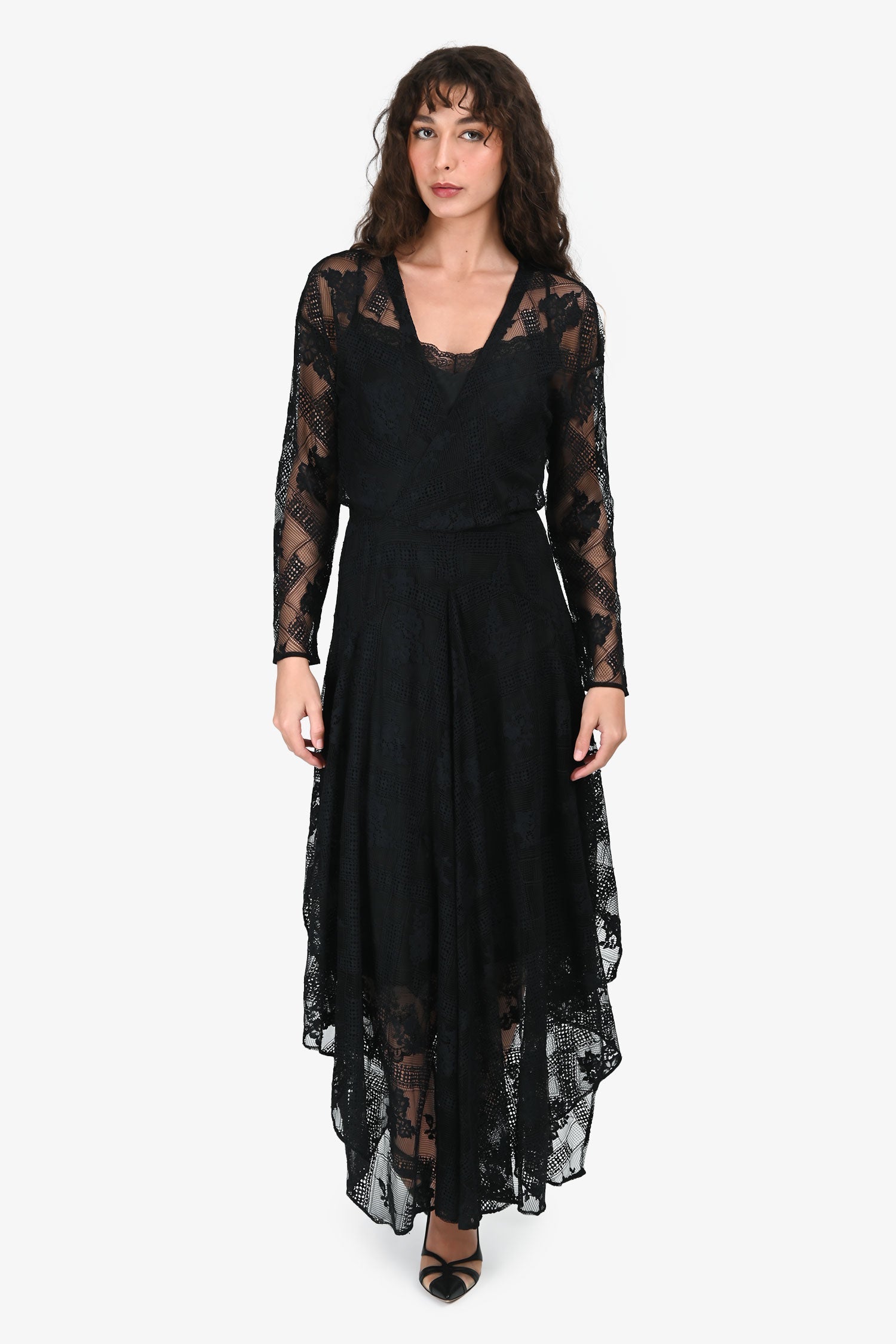 Maje Black Lace Overlay Dress Size 2