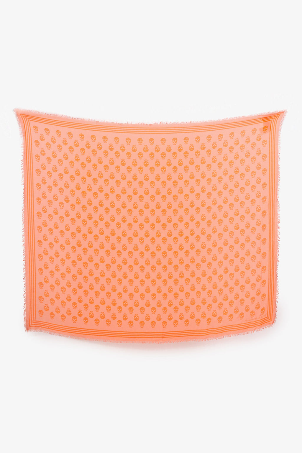 Alexander McQueen Orange Skull Print Scarf