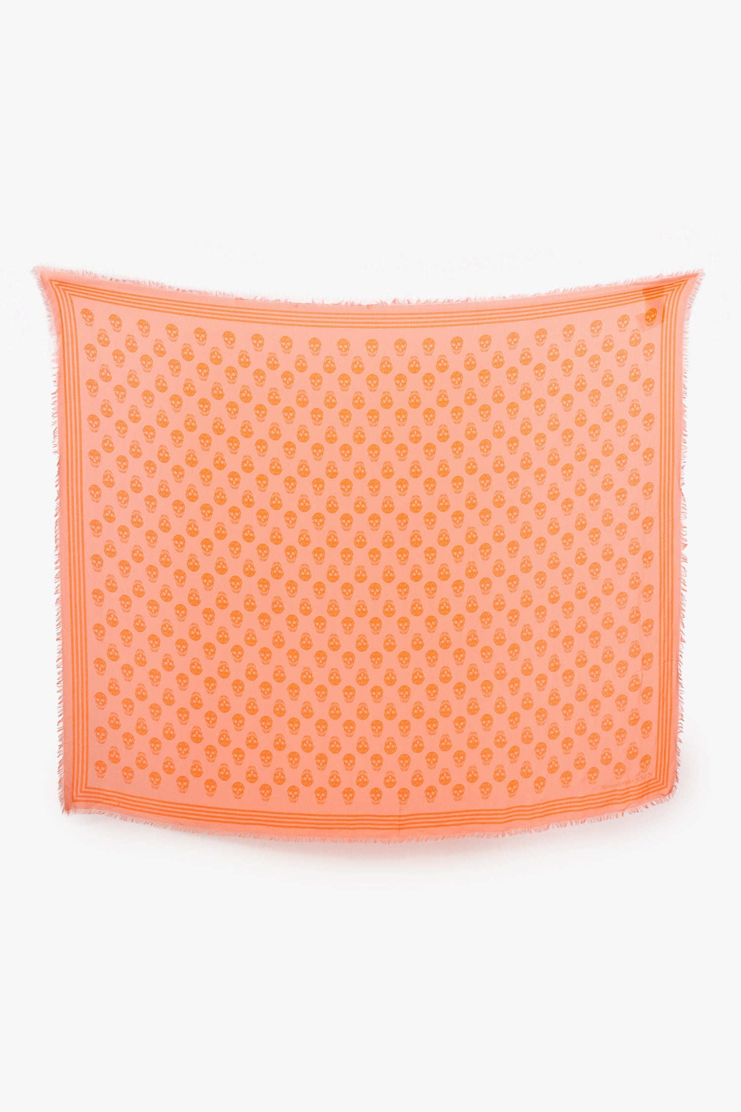 Alexander McQueen Orange Skull Print Scarf