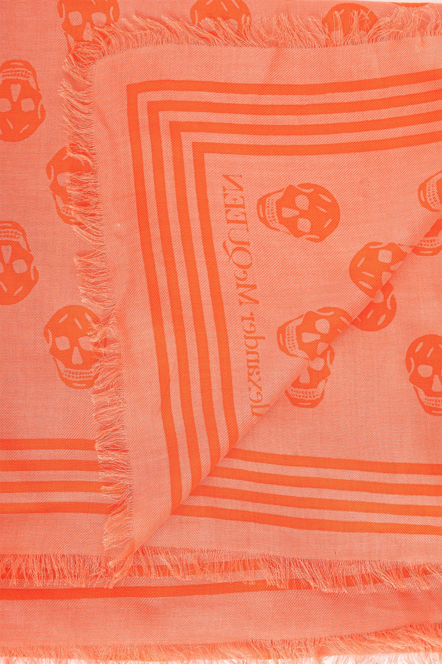 Alexander McQueen Orange Skull Print Scarf