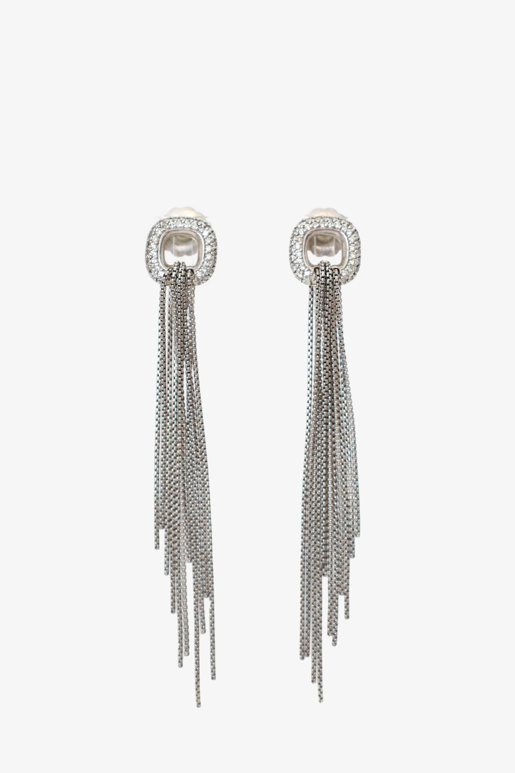 David Yurman Diamond 'Graphite Ice' Tassel Drop Earrings