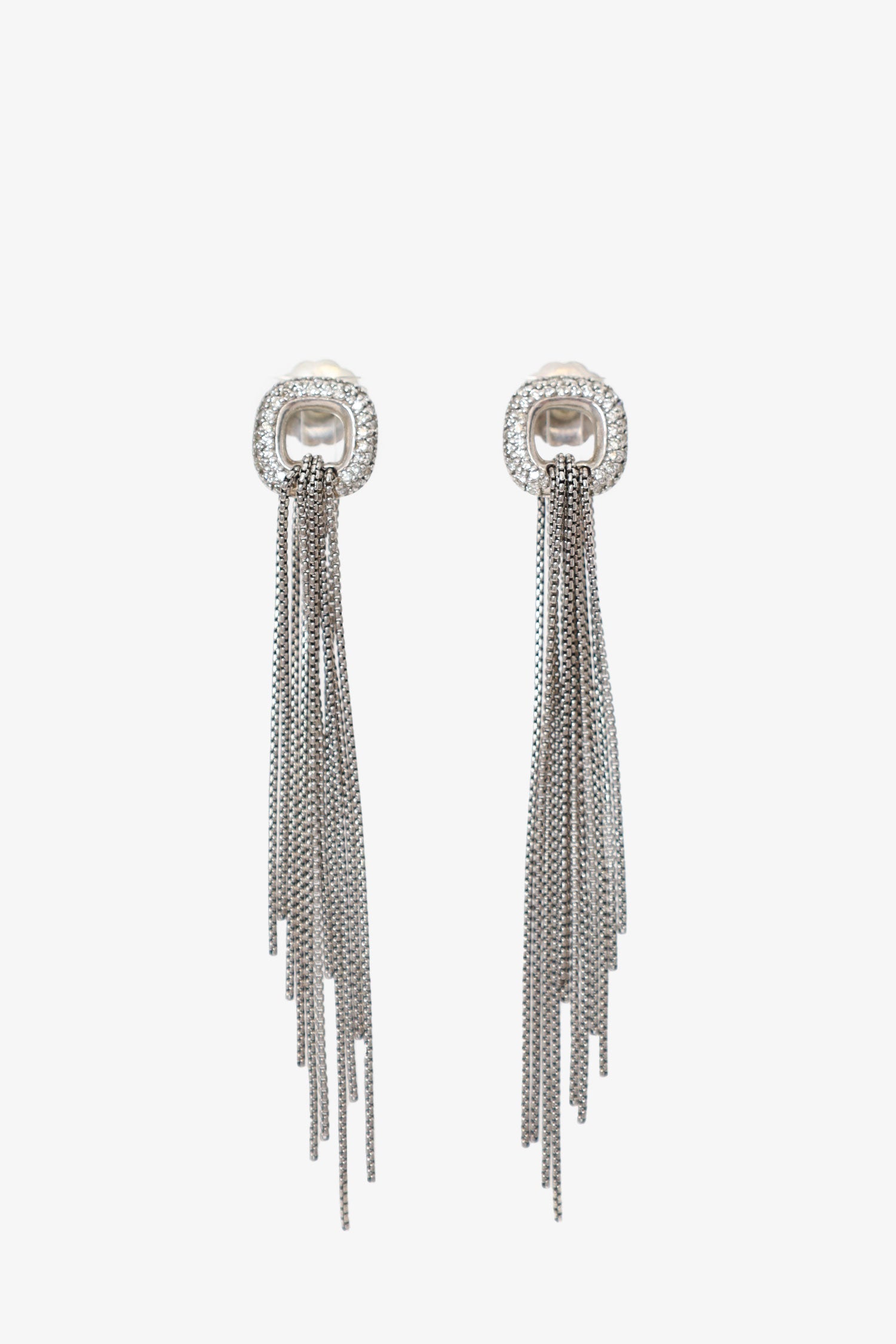 David Yurman Diamond 'Graphite Ice' Tassel Drop Earrings